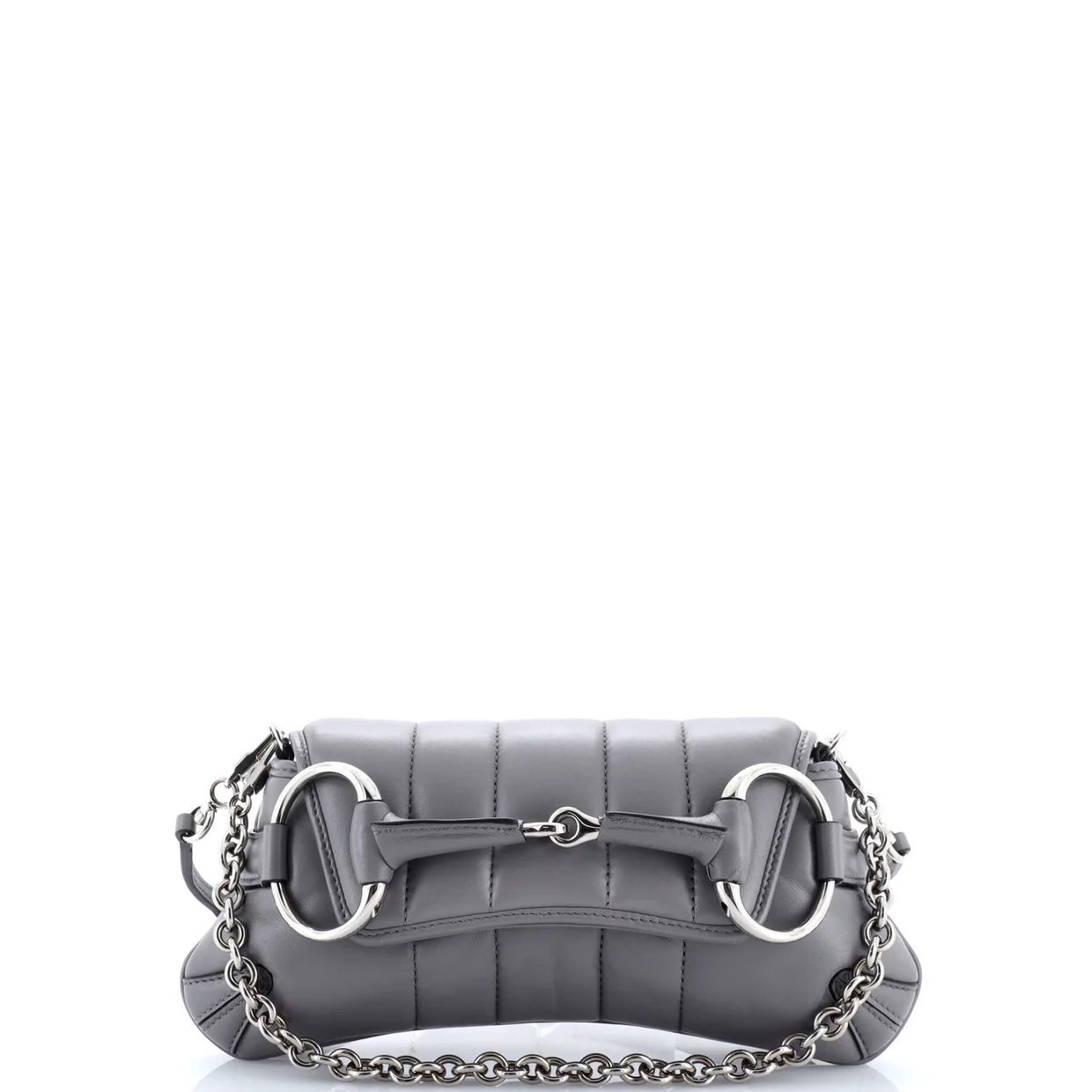 Horsebit Chain Shoulder Bag Vertical Quilted Leather Small - Deep Luxury