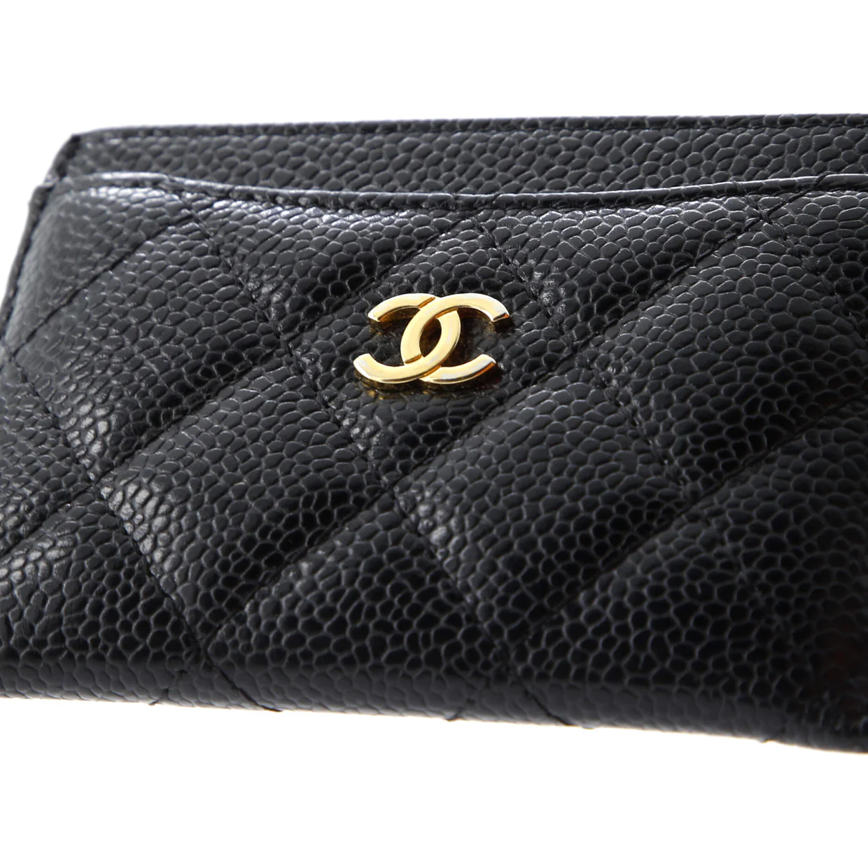 Classic Card Holder Quilted Caviar - Deep Luxury