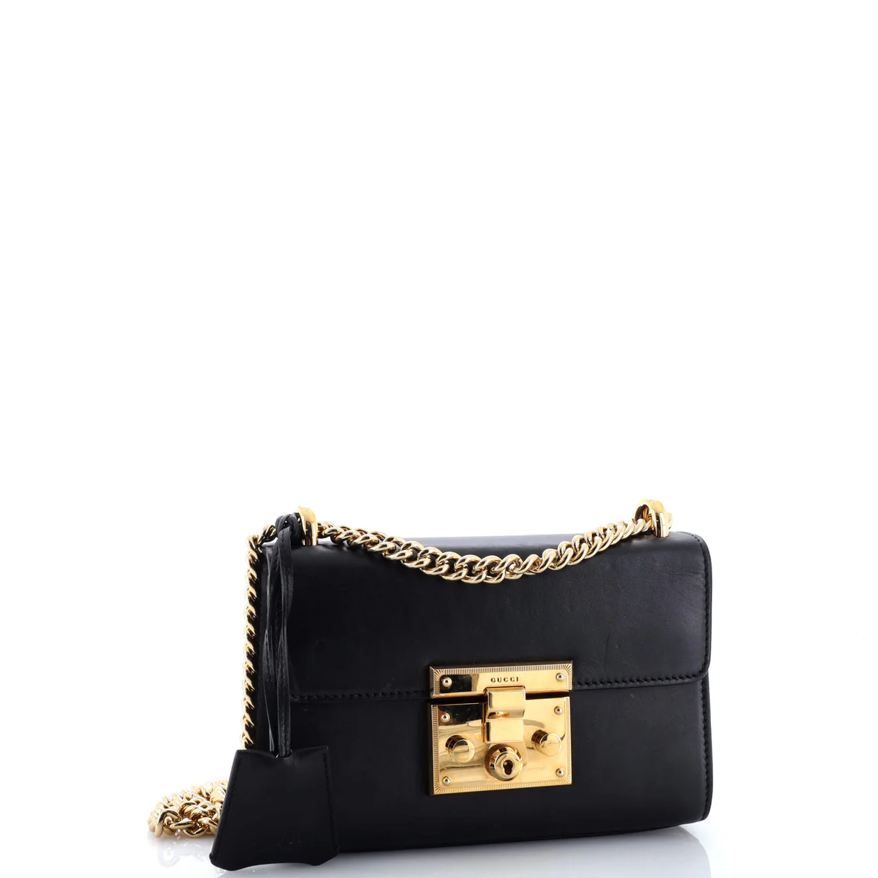 Padlock Shoulder Bag Leather Small - Deep Luxury