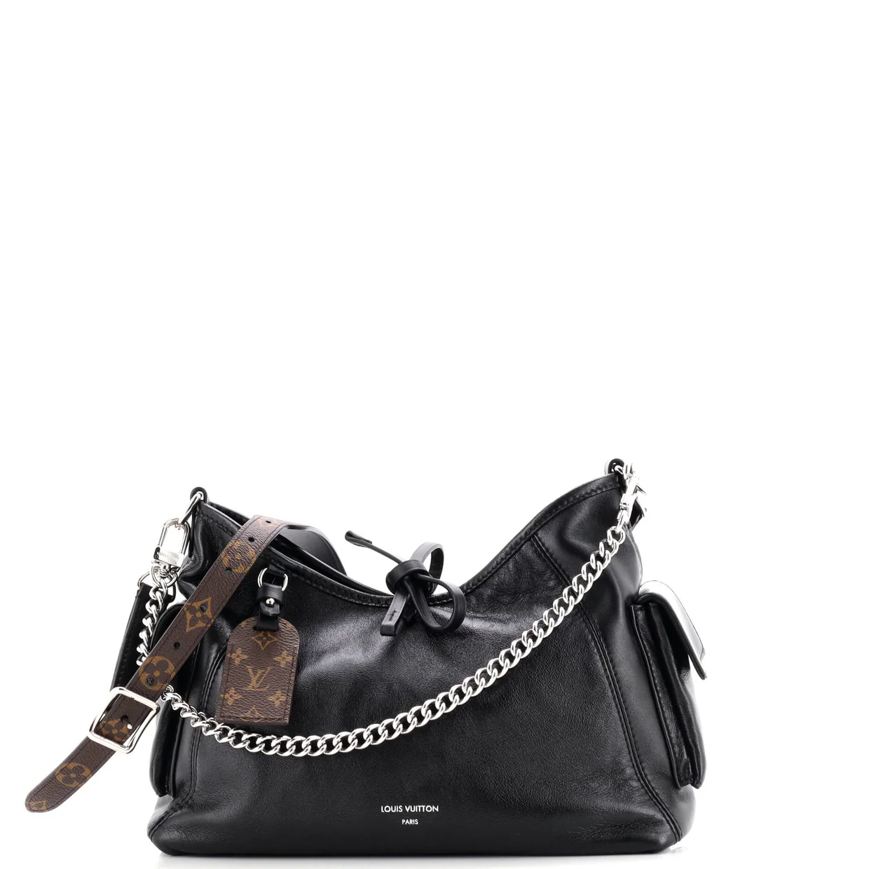 CarryAll Cargo Hobo Leather with Monogram Canvas PM - Deep Luxury