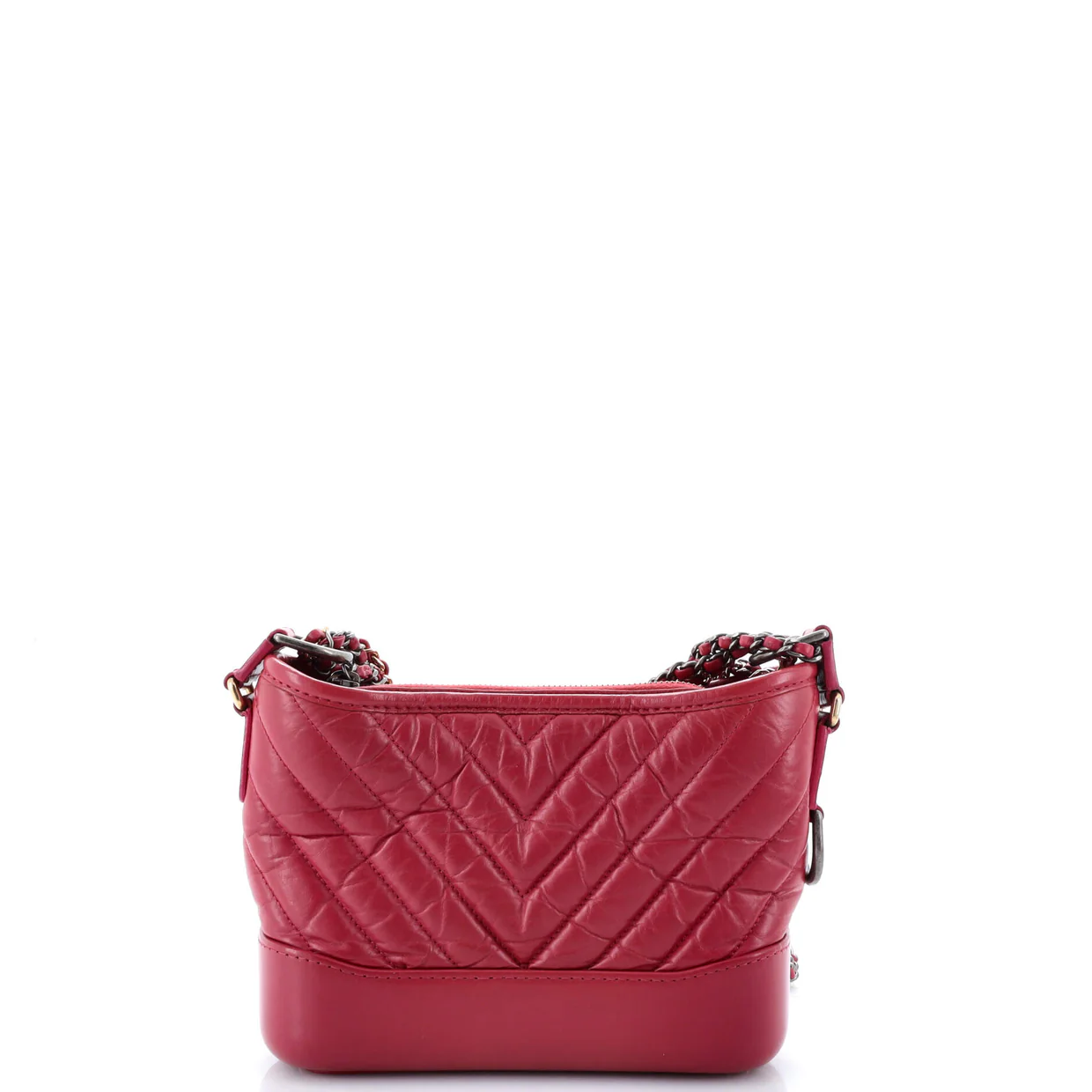 Gabrielle Hobo Chevron Aged Calfskin Small - Deep Luxury