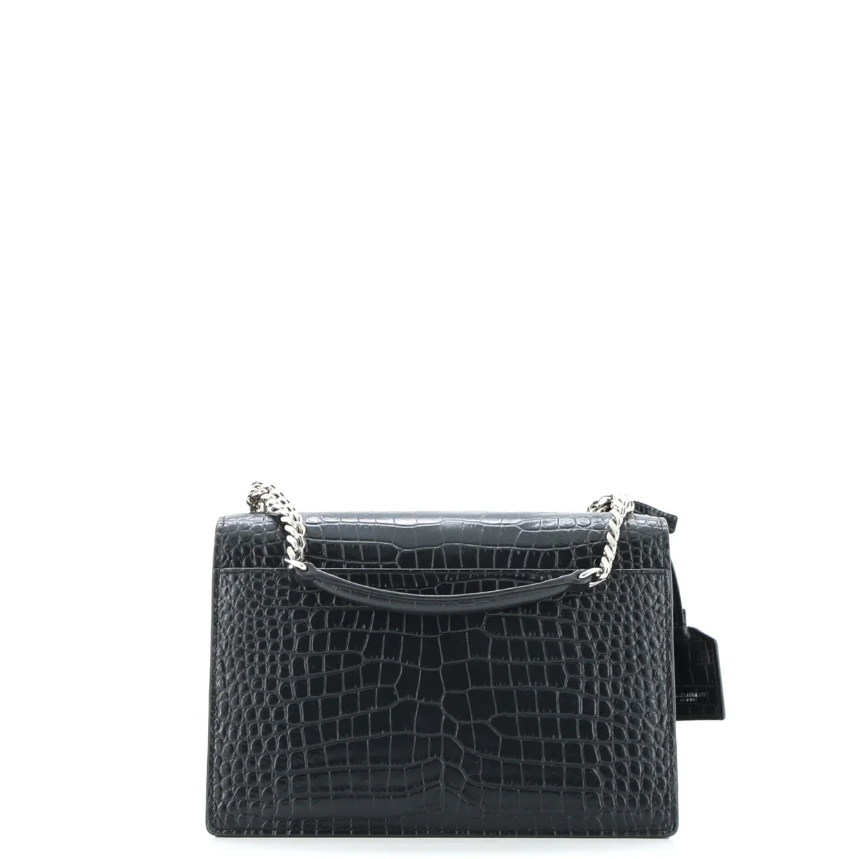 Sunset Crossbody Bag Crocodile Embossed Leather Medium - Deep Luxury