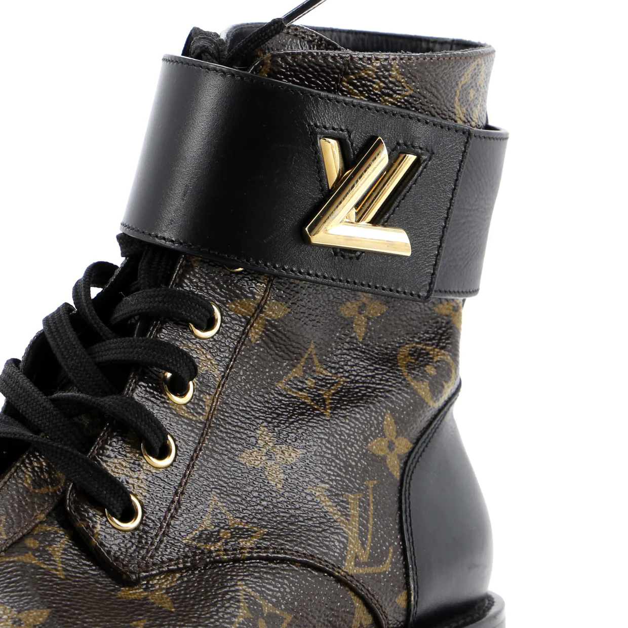 Women's Wonderland Flat Ranger Boots Monogram Canvas and Leather - Deep Luxury