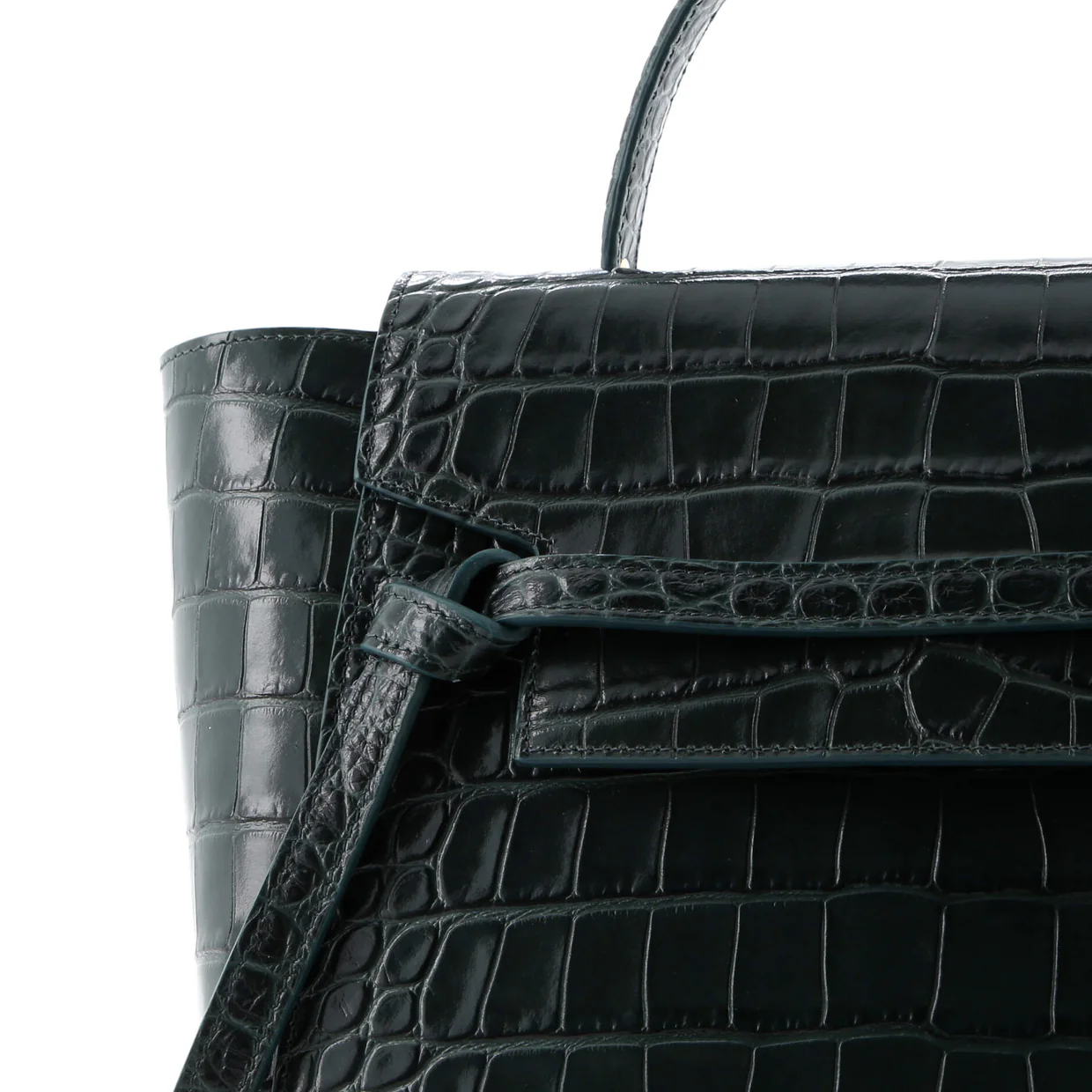 Belt Bag Crocodile Embossed Leather Micro - Deep Luxury