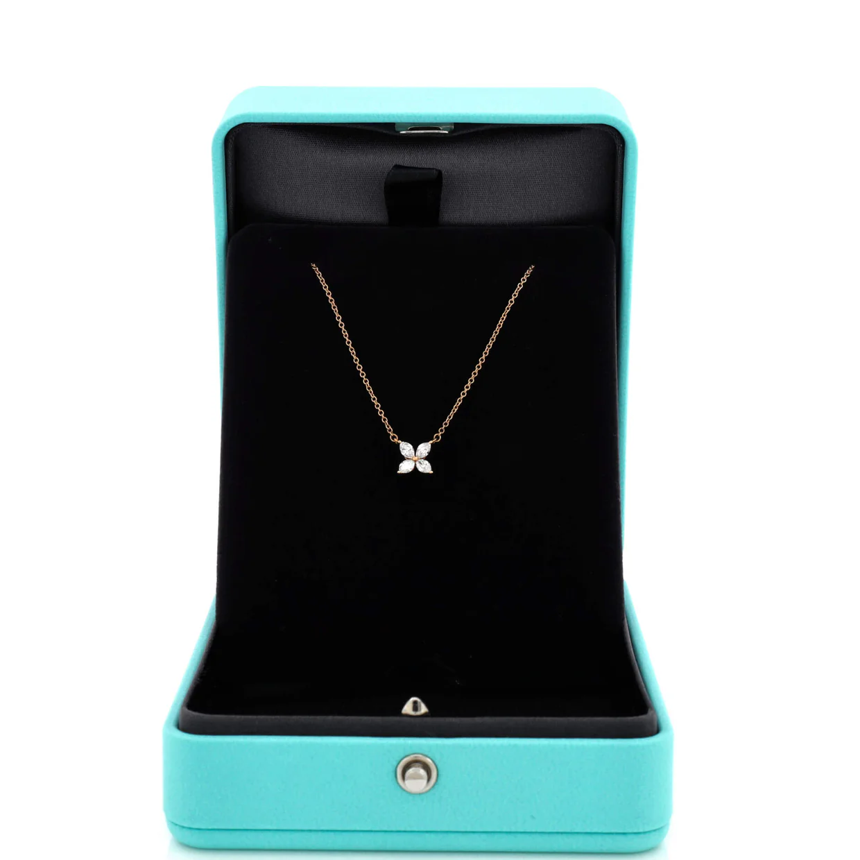 Victoria Pendant Necklace 18K Rose Gold with Diamonds Small - Deep Luxury