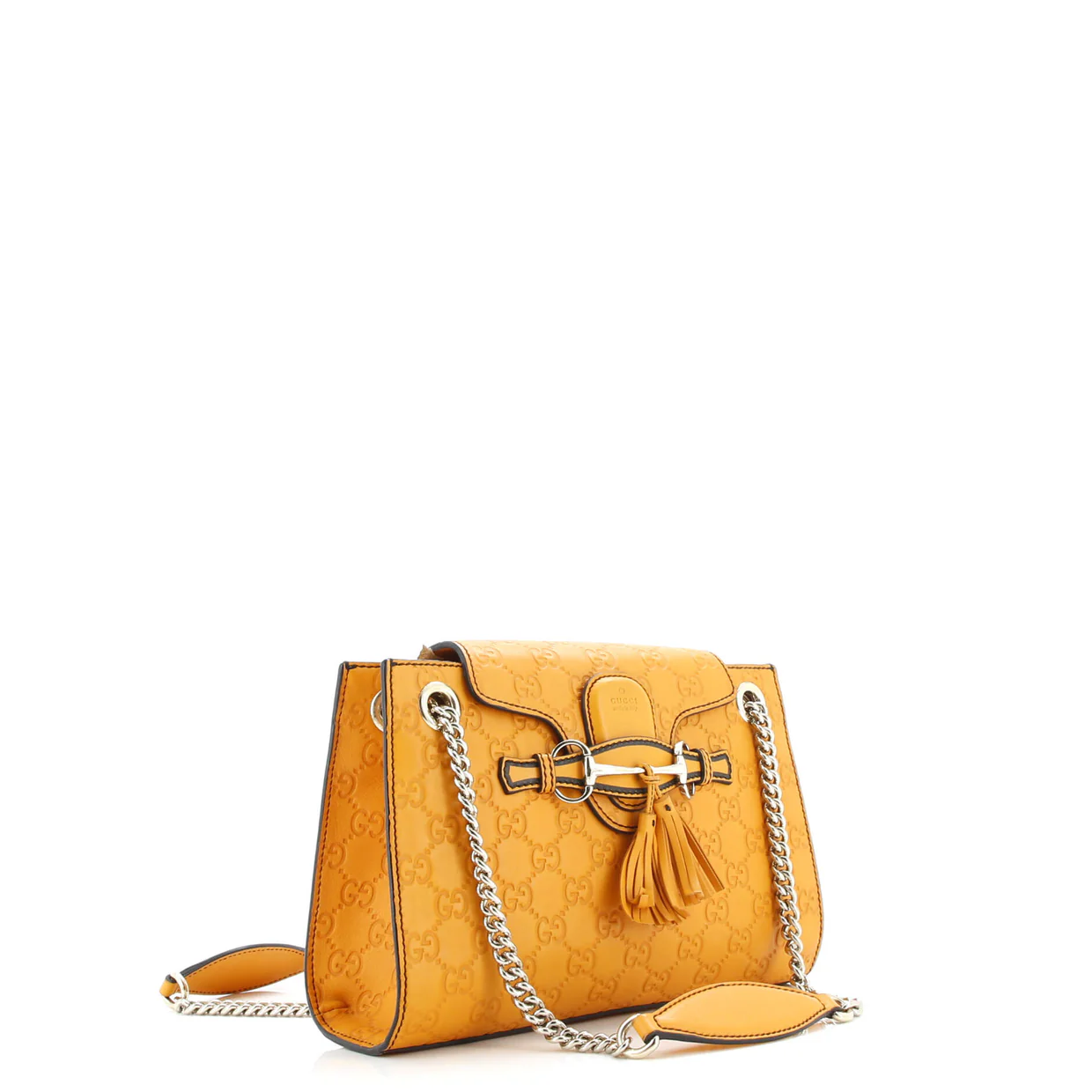 Emily Chain Flap Shoulder Bag Guccissima Leather Small - Deep Luxury