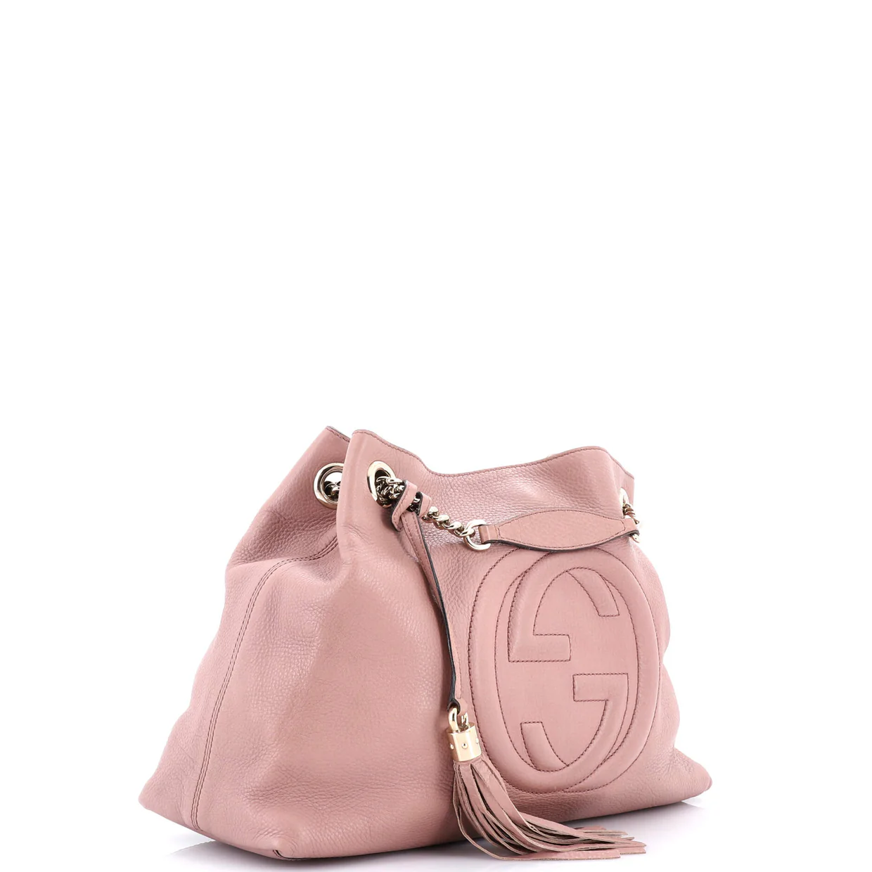 Soho Chain Strap Shoulder Bag Leather Medium - Deep Luxury