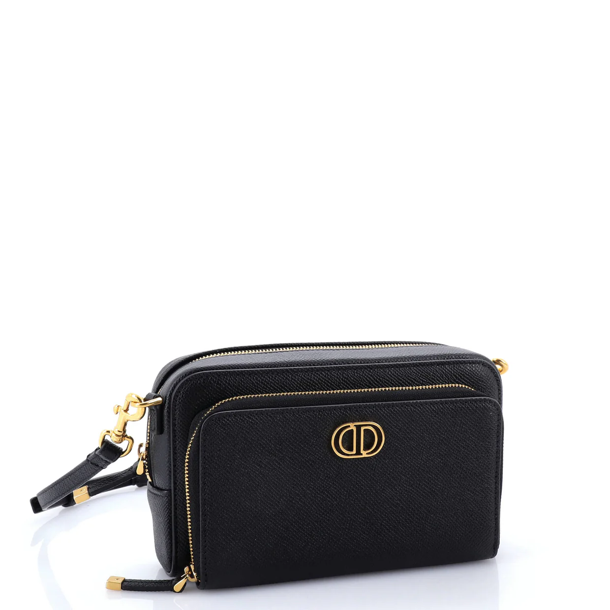 Caro Double Pouch Crossbody Bag Leather - Deep Luxury