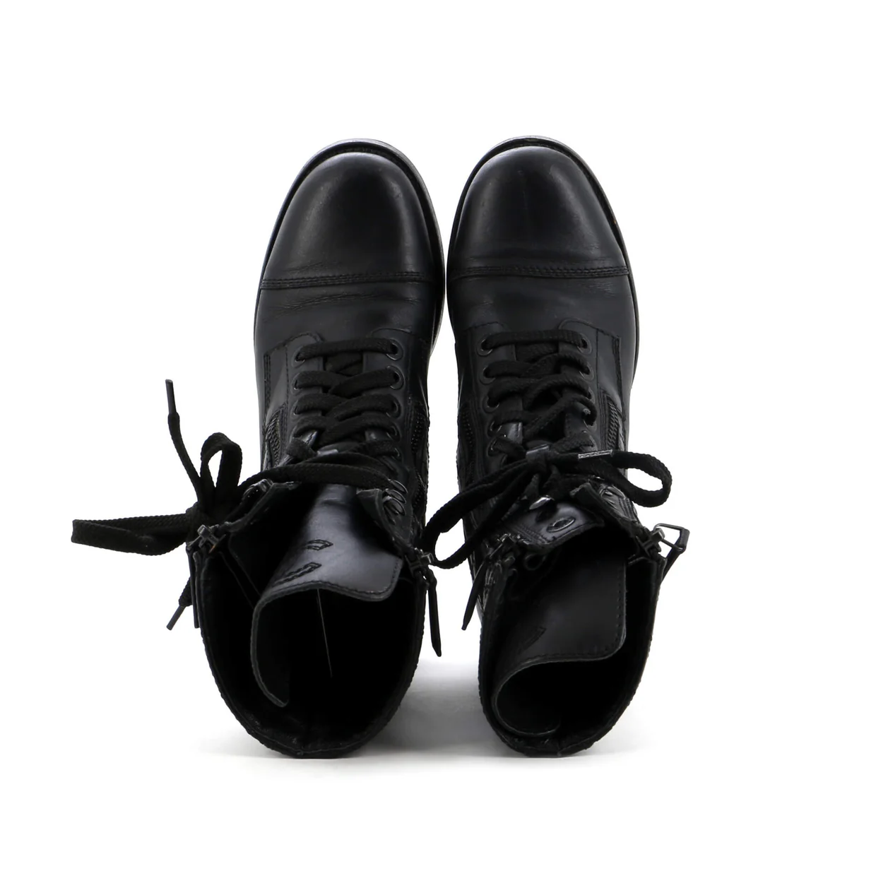 Women's CC Cap Toe Lace Up Ankle Boots Leather - Deep Luxury