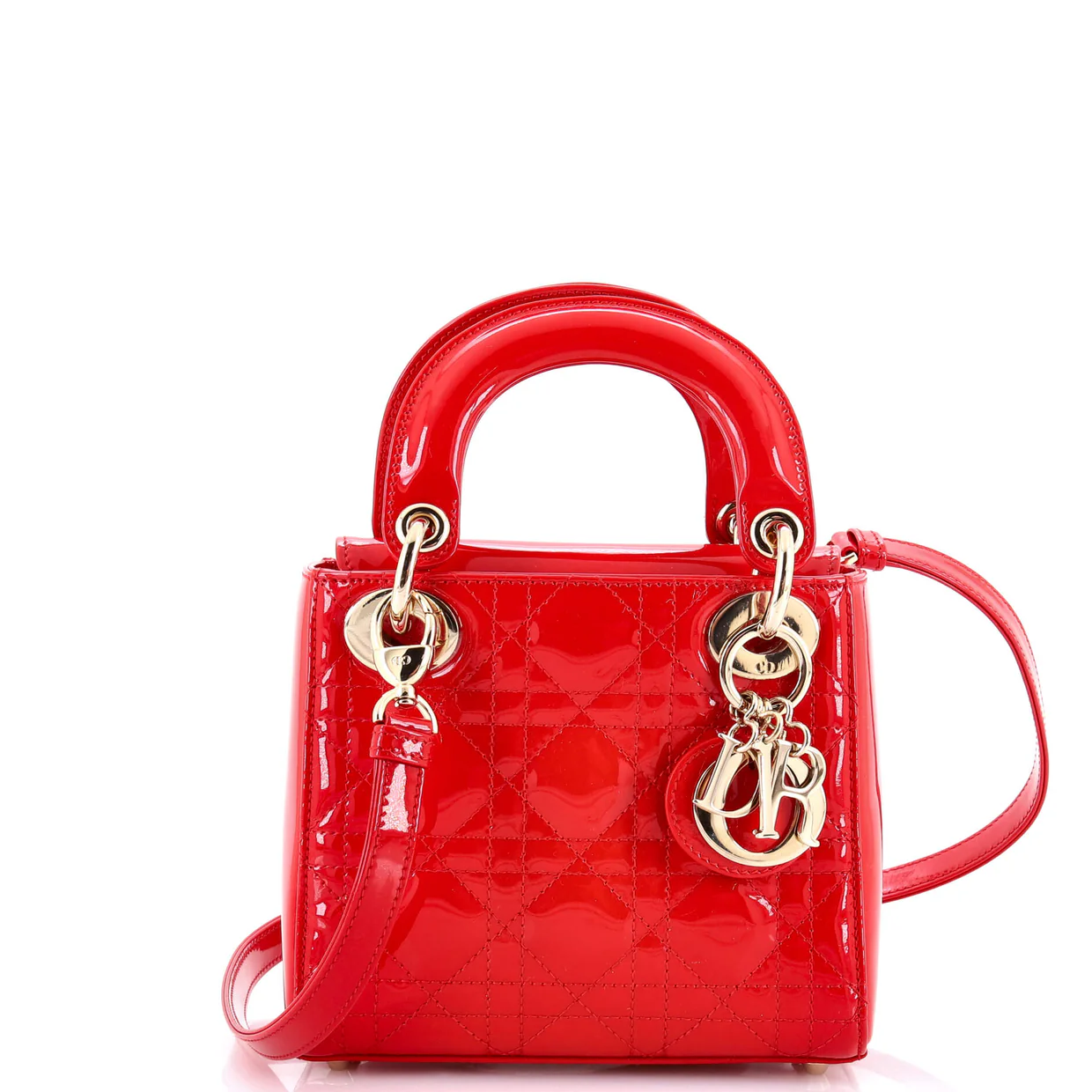 Lady Dior Bag Cannage Quilt Patent Mini - Deep Luxury