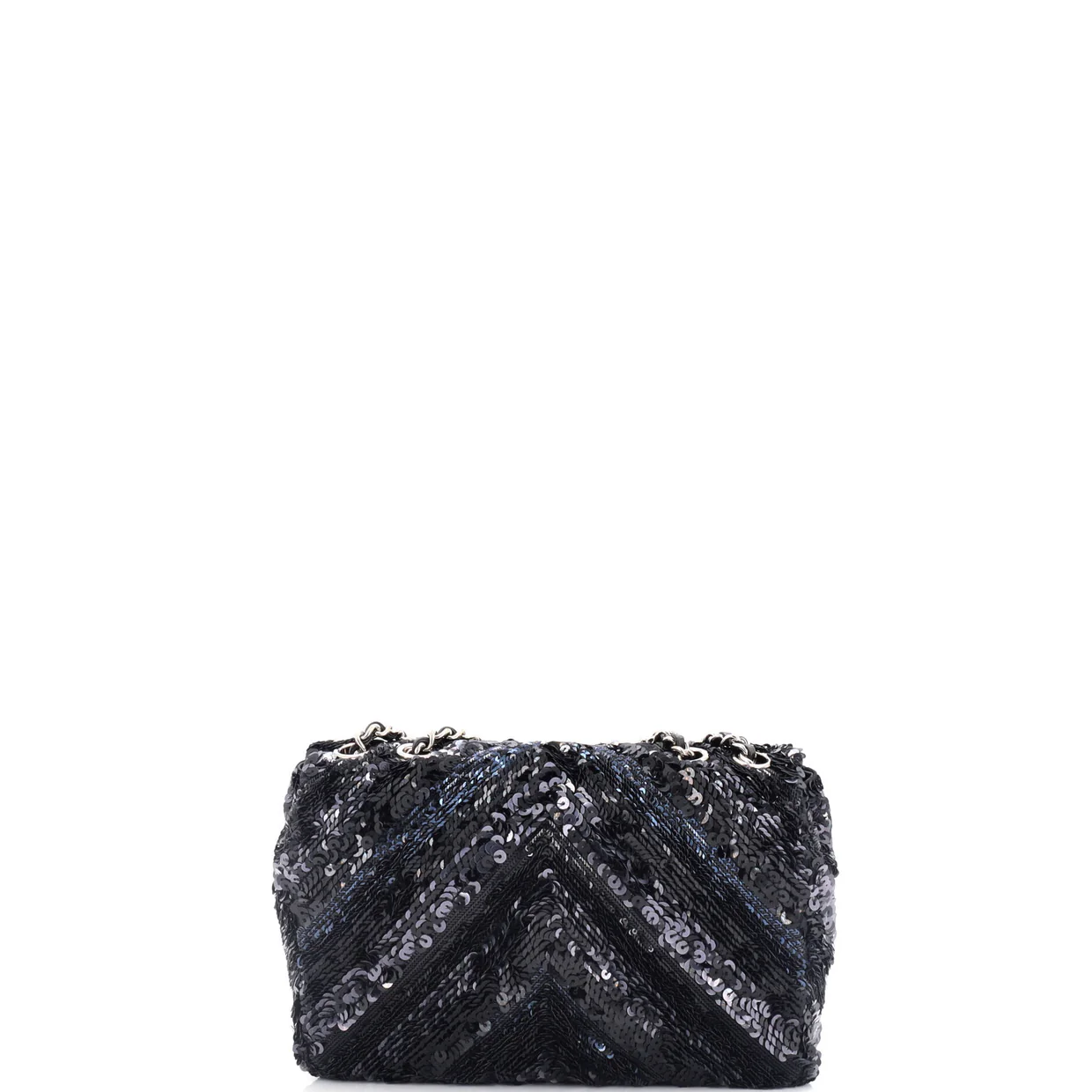 CC Flap Bag Chevron Sequins Mini - Deep Luxury