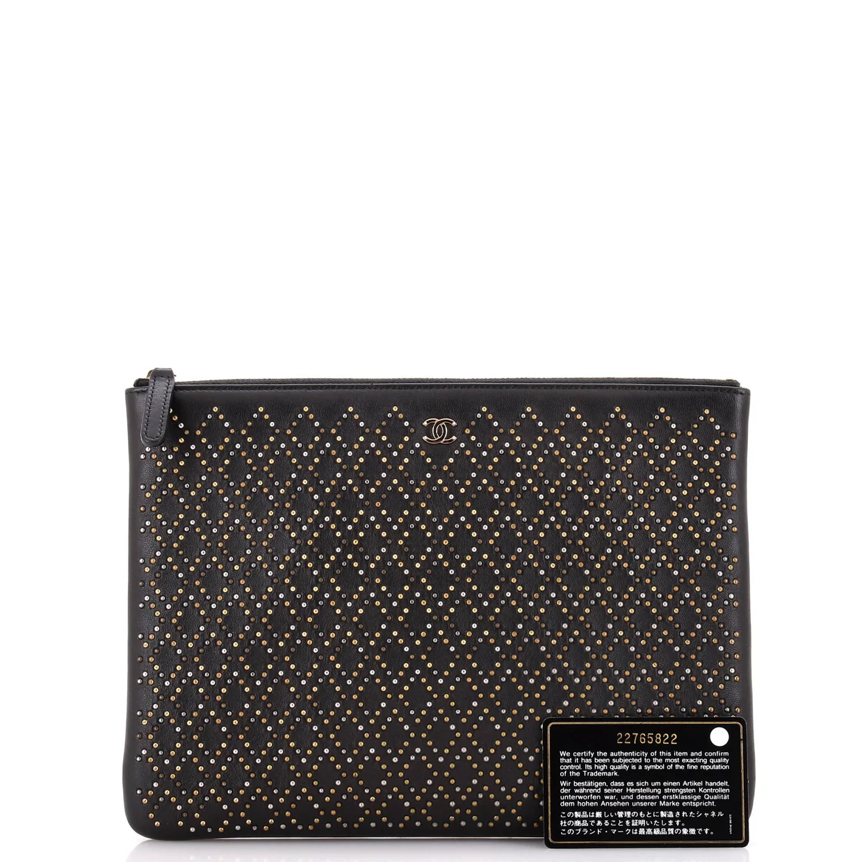 O Case Clutch Studded Lambskin Medium - Deep Luxury