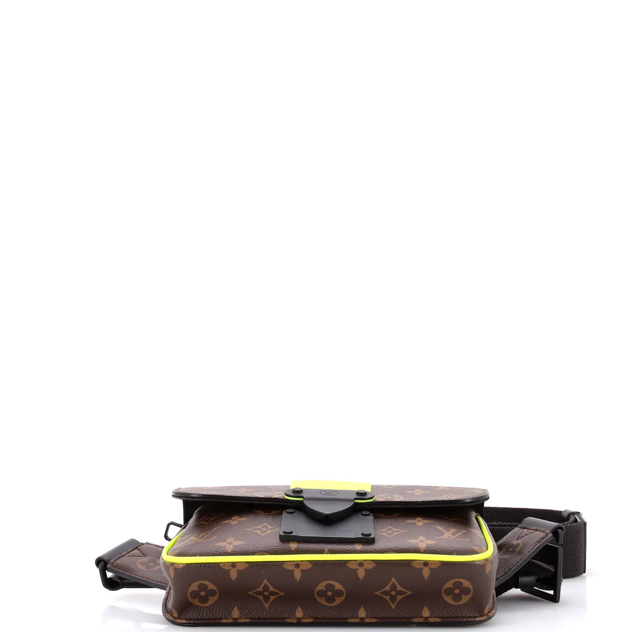 S Lock Sling Bag Macassar Monogram Canvas - Deep Luxury