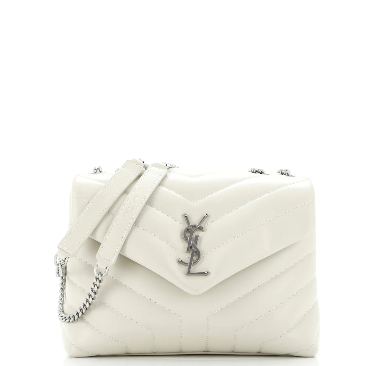 Loulou Shoulder Bag Matelasse Chevron Leather Small - Deep Luxury