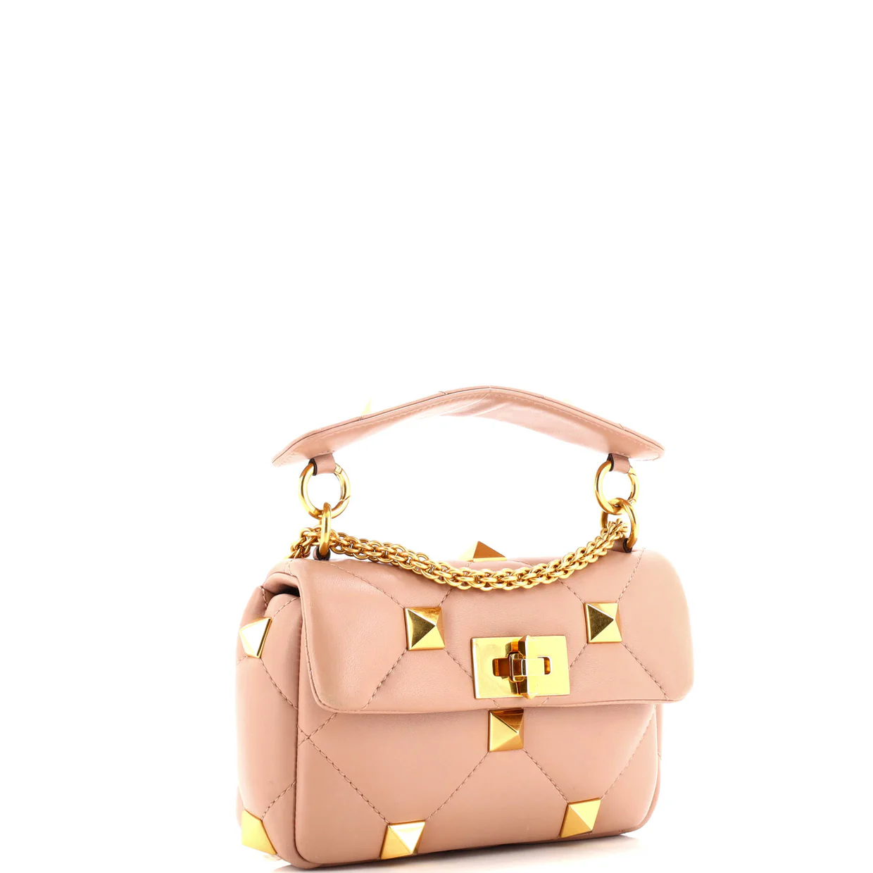 Roman Stud Flap Bag Quilted Leather Small - Deep Luxury