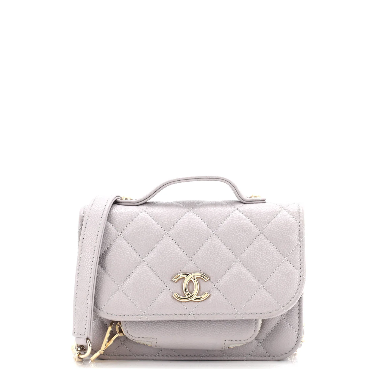 Business Affinity Flap Clutch with Chain Quilted Caviar - Deep Luxury