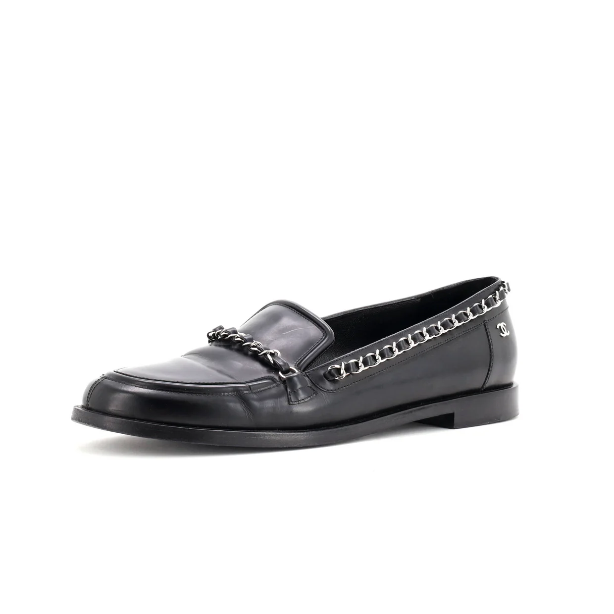 Women's Chain Around Loafers Leather - Deep Luxury
