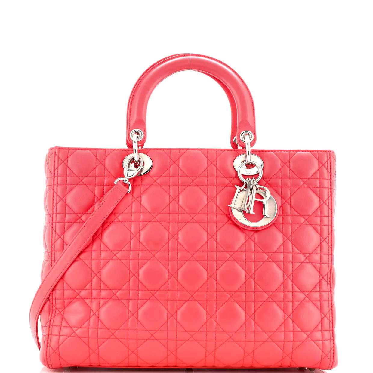 Lady Dior Bag Cannage Quilt Lambskin Large - Deep Luxury