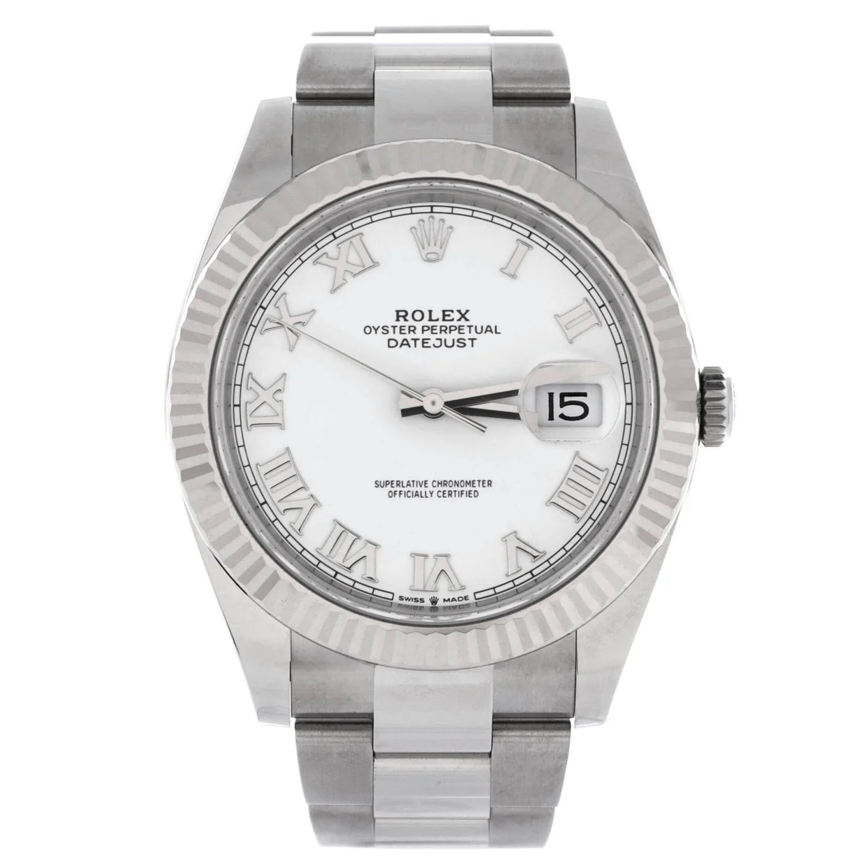 Oyster Perpetual Datejust Automatic Watch Stainless Steel and White Gold 41 - Deep Luxury