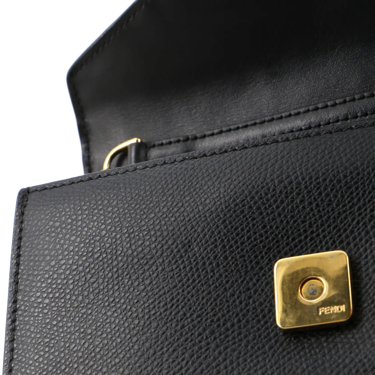 F is Fendi Convertible Belt Bag Leather with Zucca Embossed Detail - Deep Luxury
