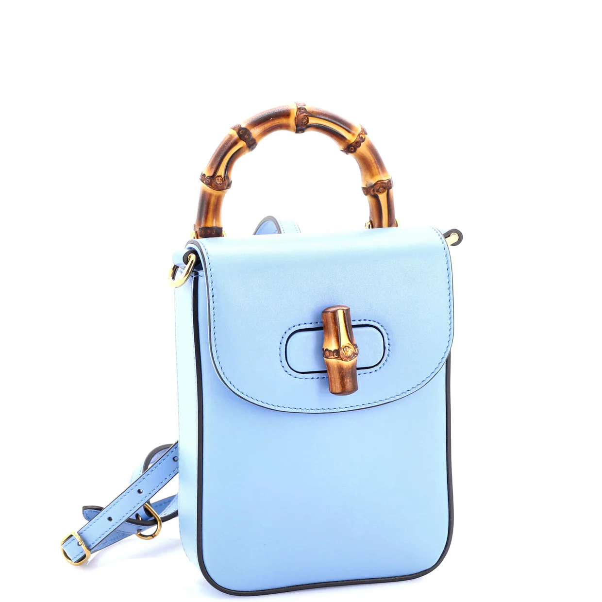 Bamboo Top Handle Backpack Leather Mini - Deep Luxury