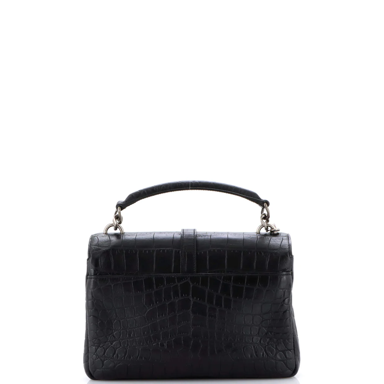 Classic Monogram College Bag Crocodile Embossed Leather Medium - Deep Luxury
