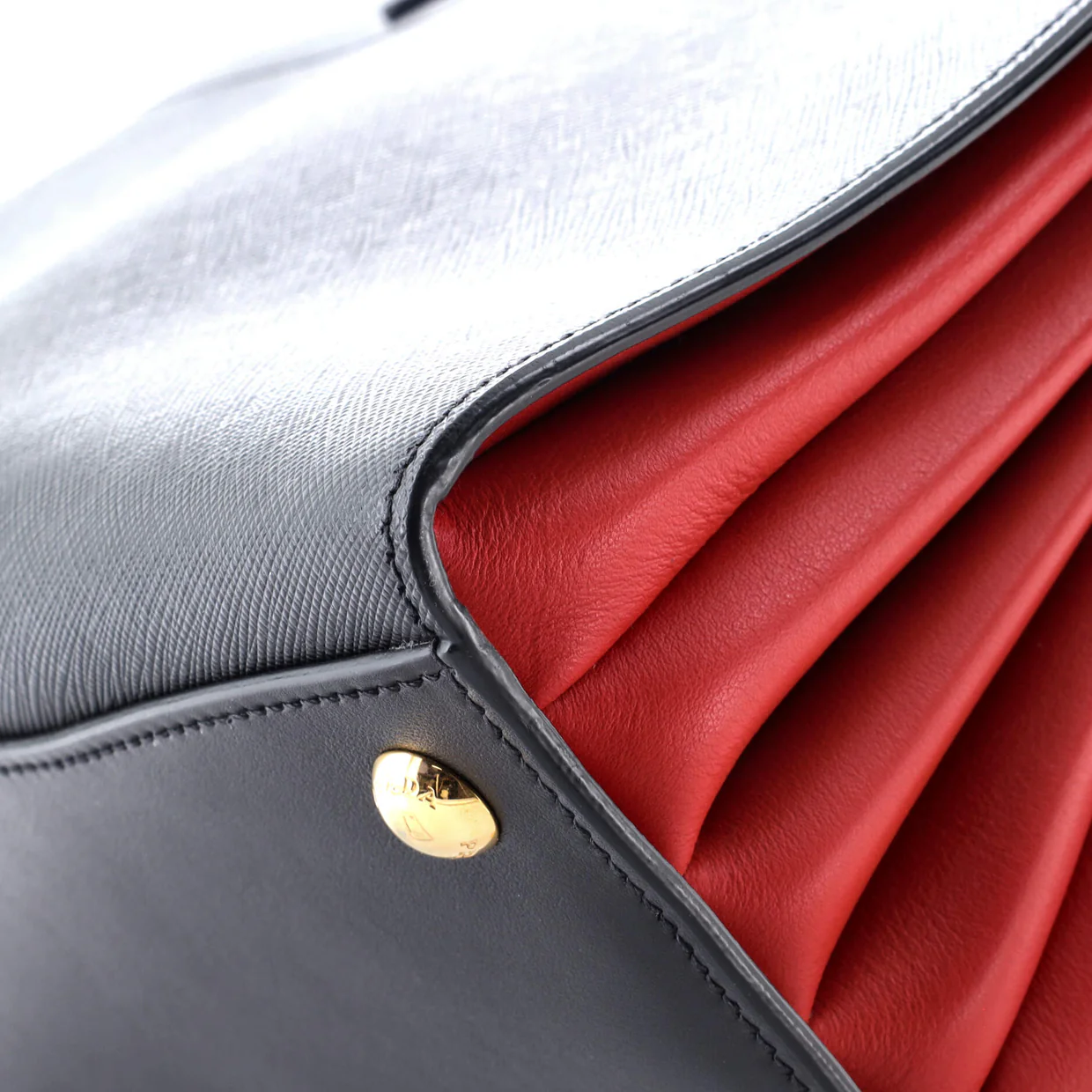 Bibliotheque Tote Saffiano with City Calf Small - Deep Luxury