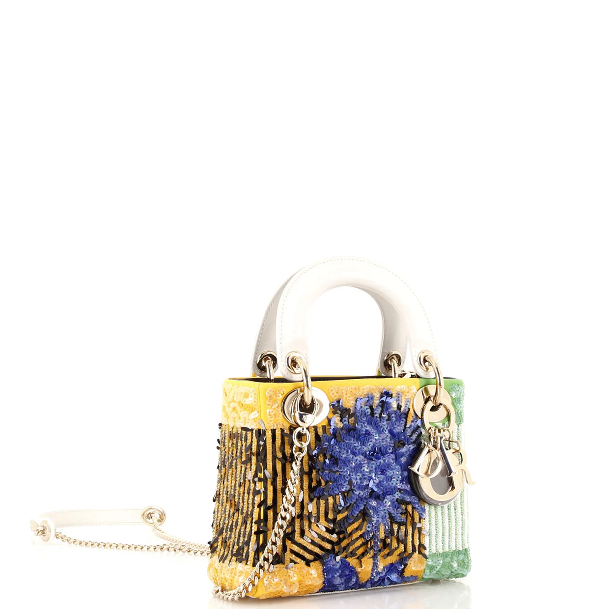 Lady Dior Chain Bag Flower Pop Embellished Sequin Mini - Deep Luxury