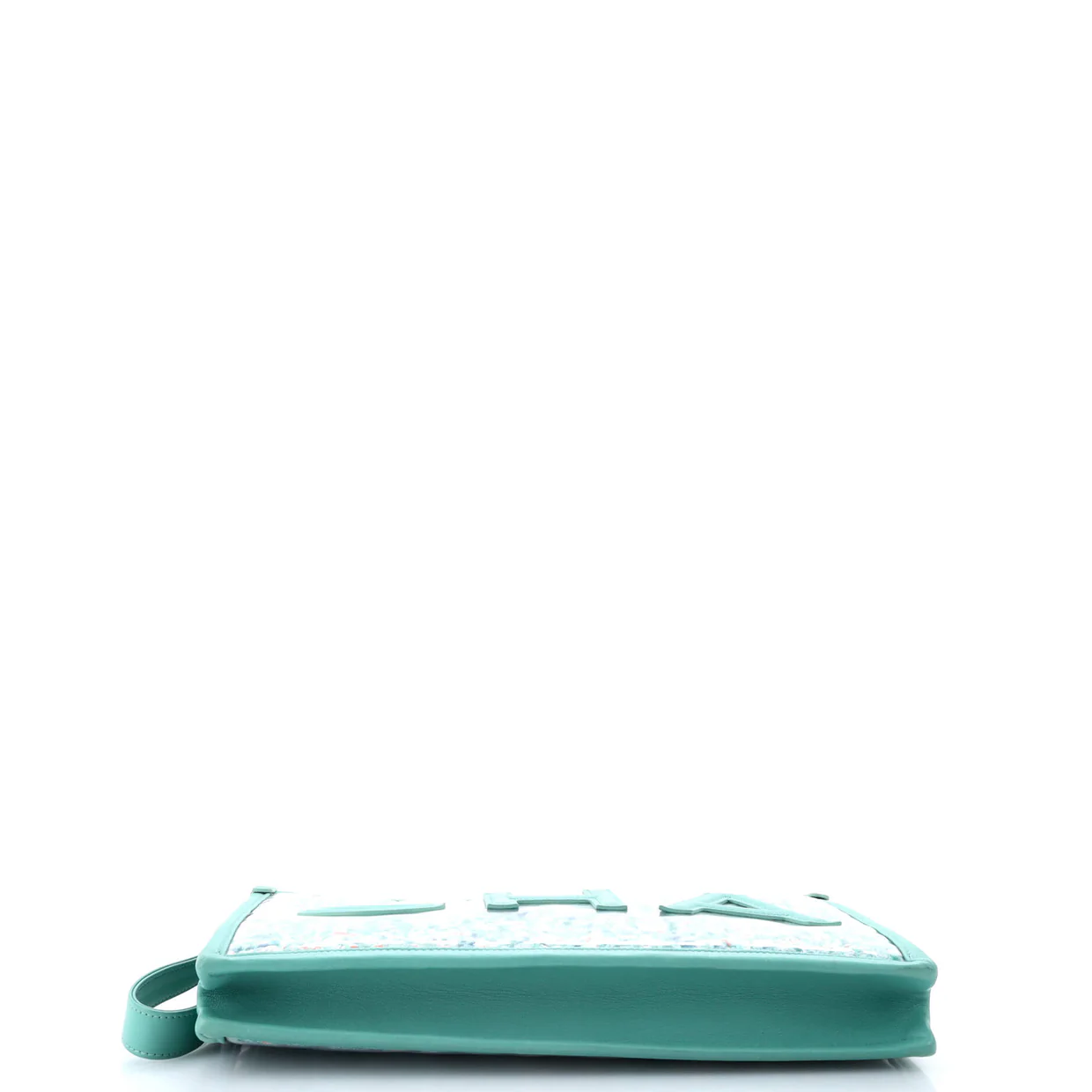 Logo Wristlet Clutch PVC Over Quilted Tweed Large - Deep Luxury