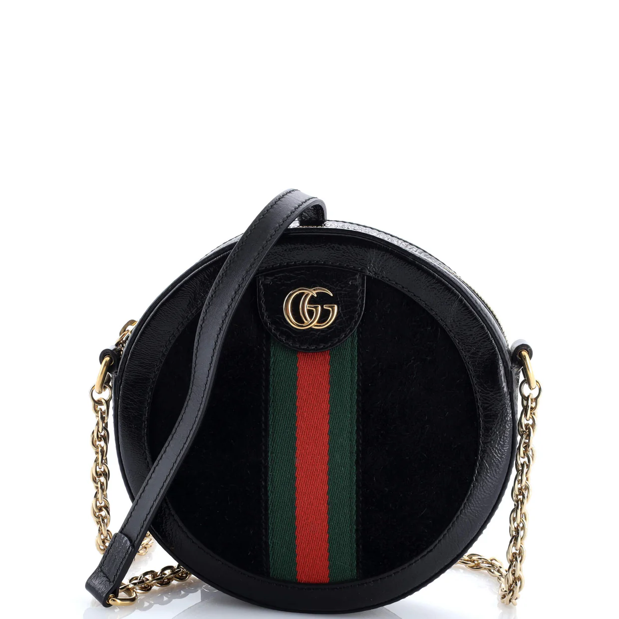 Ophidia Round Shoulder Bag Suede Mini - Deep Luxury