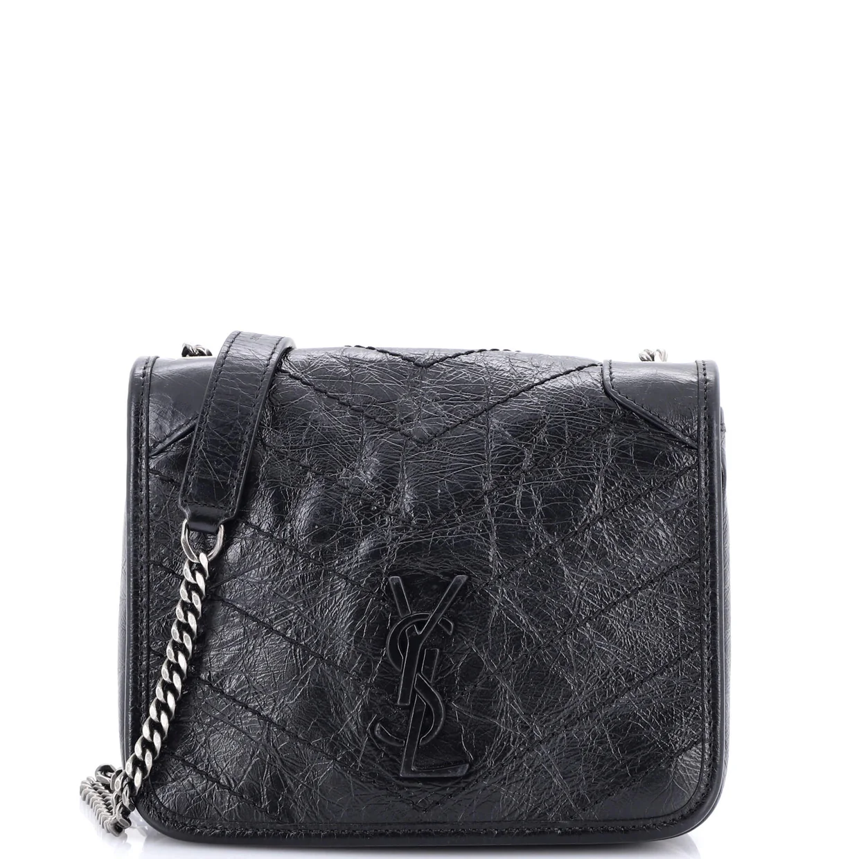 Niki Chain Wallet Matelasse Chevron Leather - Deep Luxury