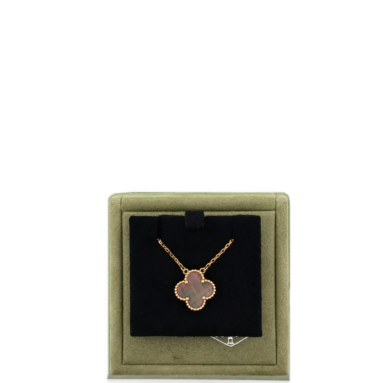 Vintage Alhambra Pendant Necklace 18K Rose Gold and Grey Mother of Pearl - Deep Luxury