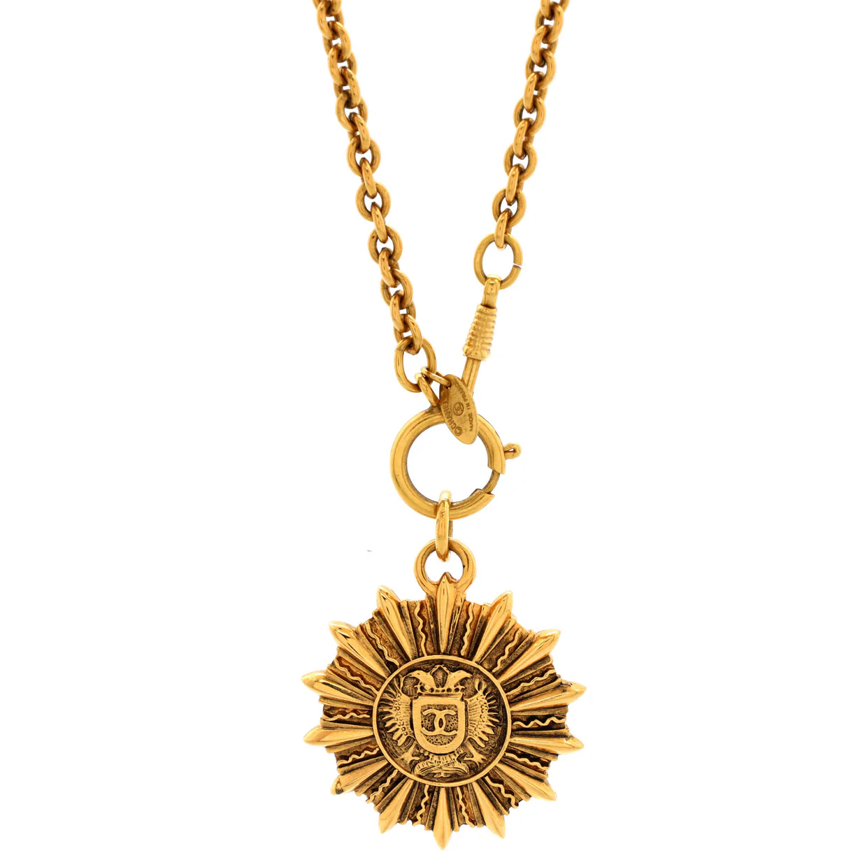 CC Medallion Pendant Necklace Metal - Deep Luxury