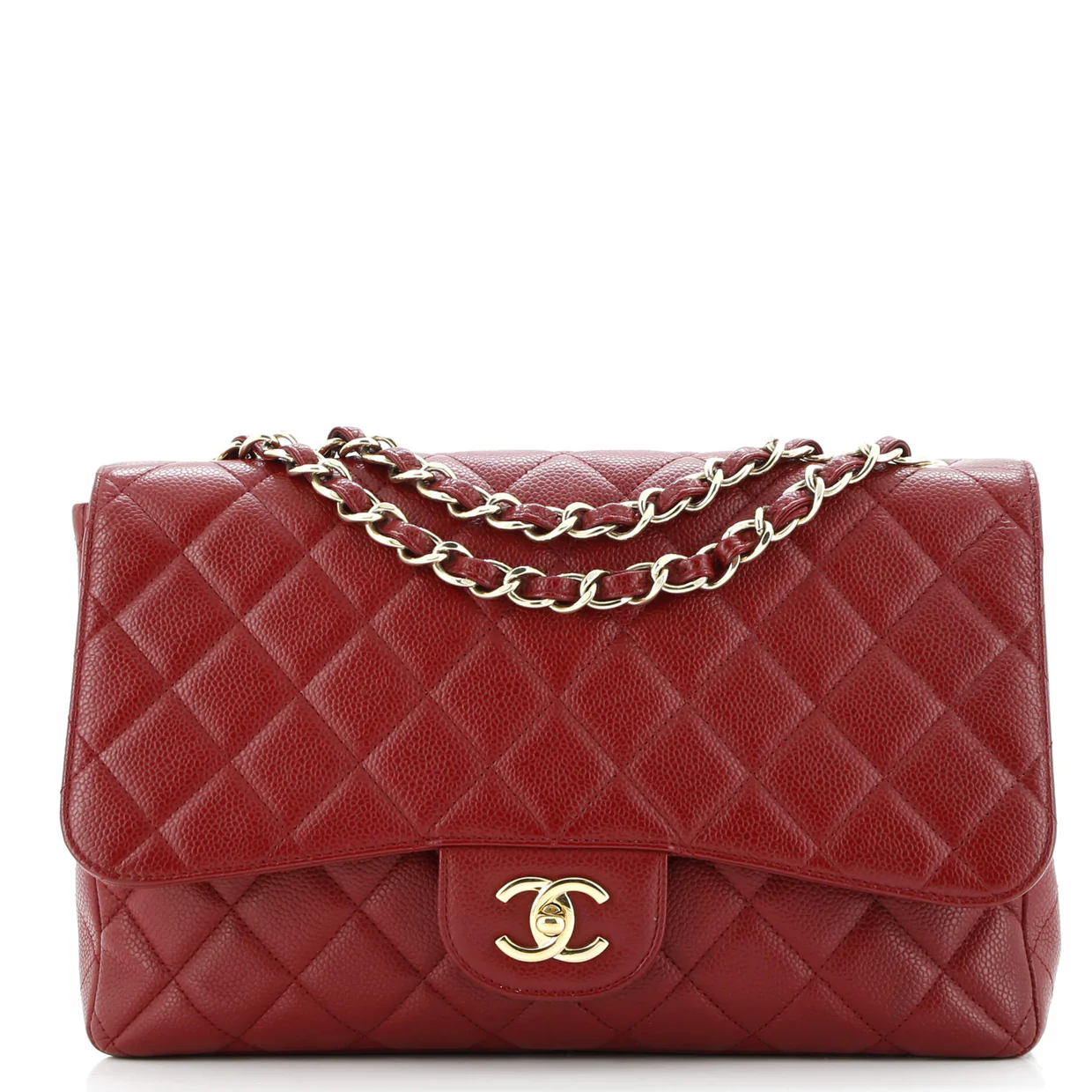Classic Single Flap Bag Quilted Caviar Jumbo - Deep Luxury