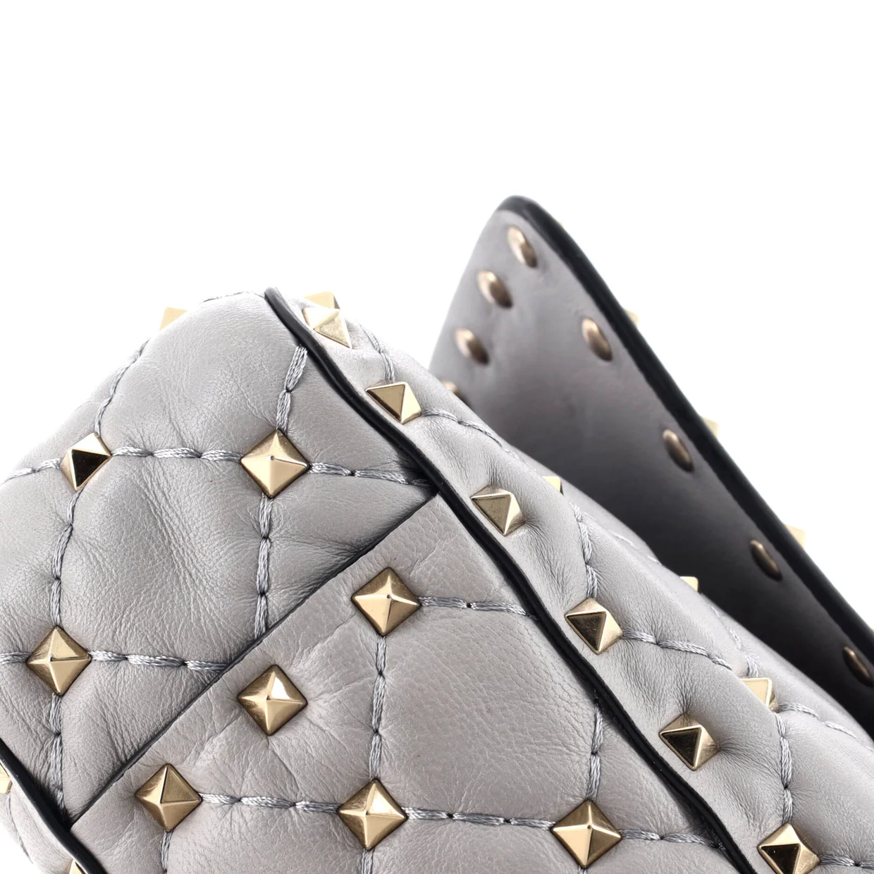 Rockstud Spike Flap Bag Quilted Leather Small - Deep Luxury