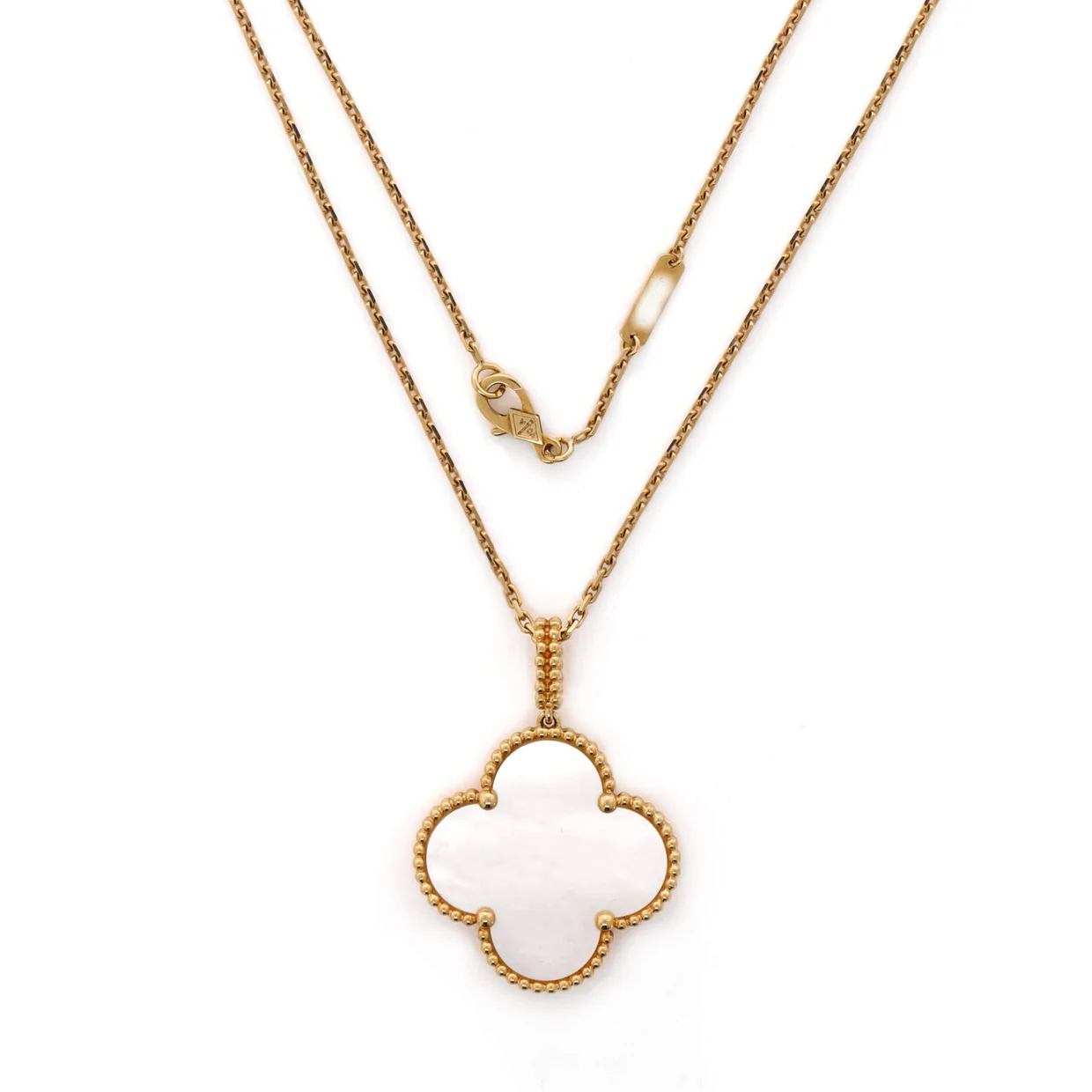 Magic Alhambra Long Necklace 18K Yellow Gold and Mother of Pearl - Deep Luxury