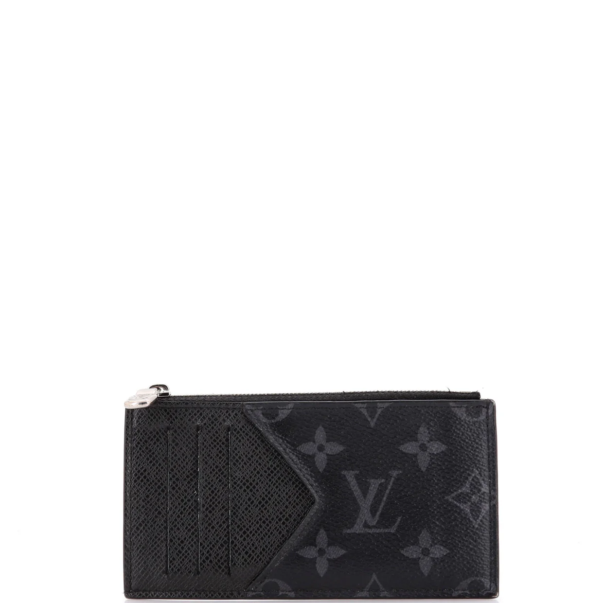 Coin Card Holder Reverse Monogram Eclipse Canvas - Deep Luxury
