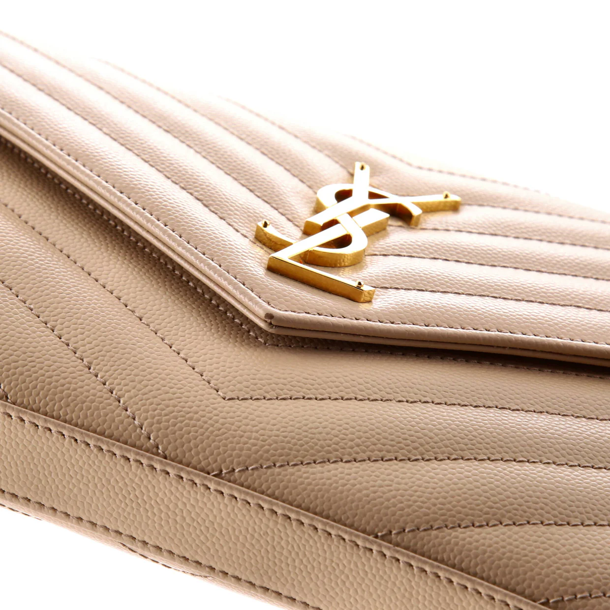 Classic Monogram Wallet on Chain Matelasse Chevron Leather Medium - Deep Luxury