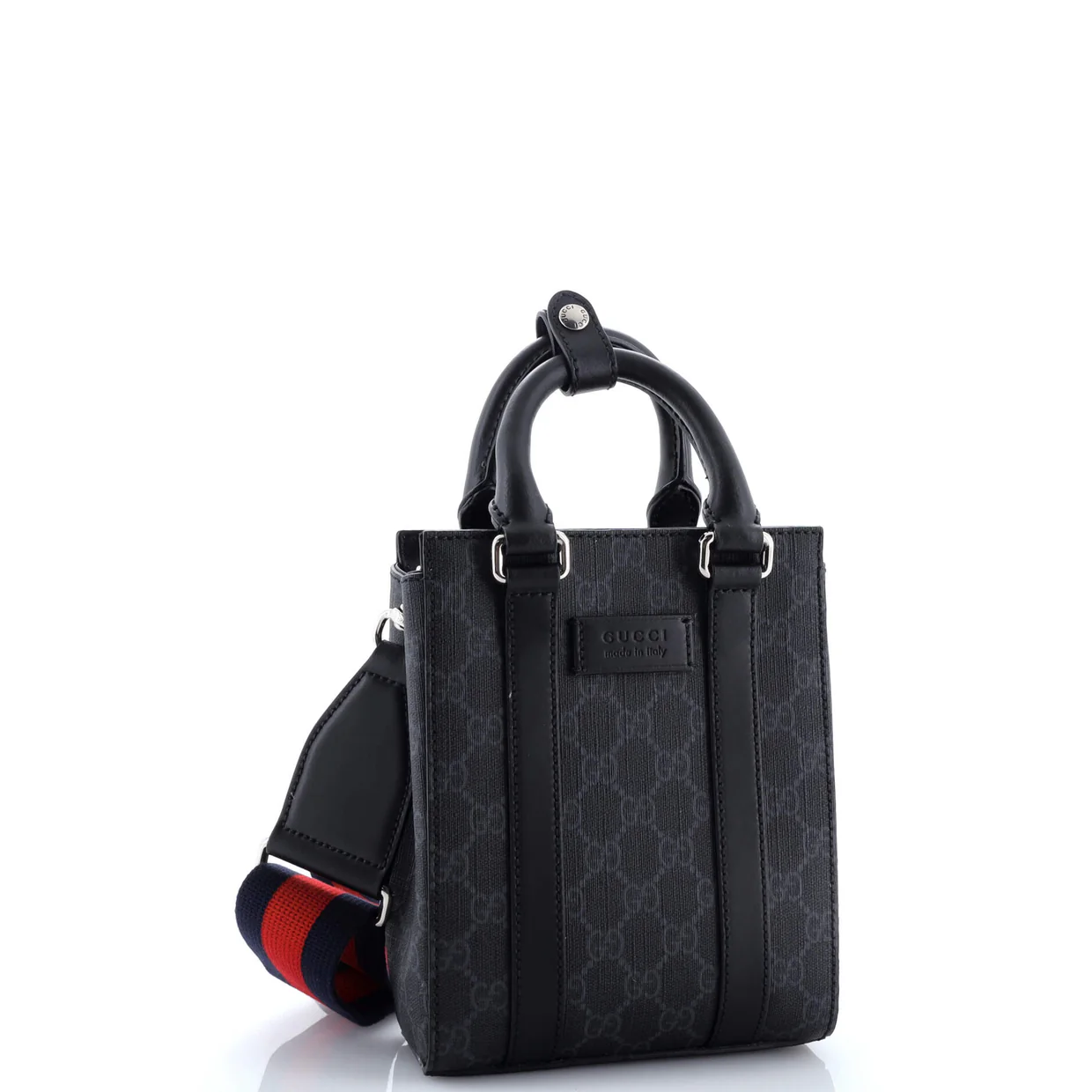 Convertible Web Open Tote GG Coated Canvas Mini - Deep Luxury