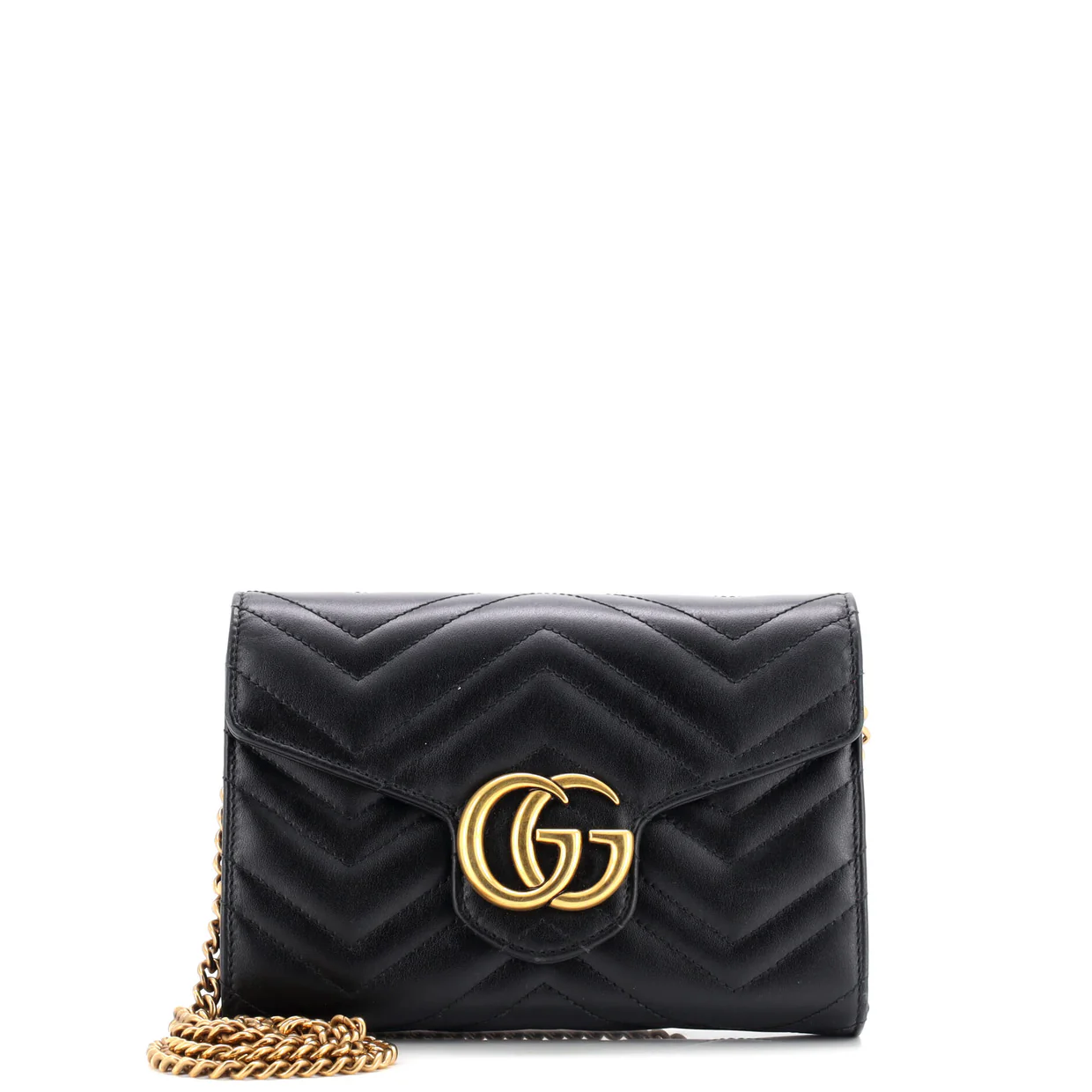 GG Marmont Chain Wallet Matelasse Leather Mini - Deep Luxury