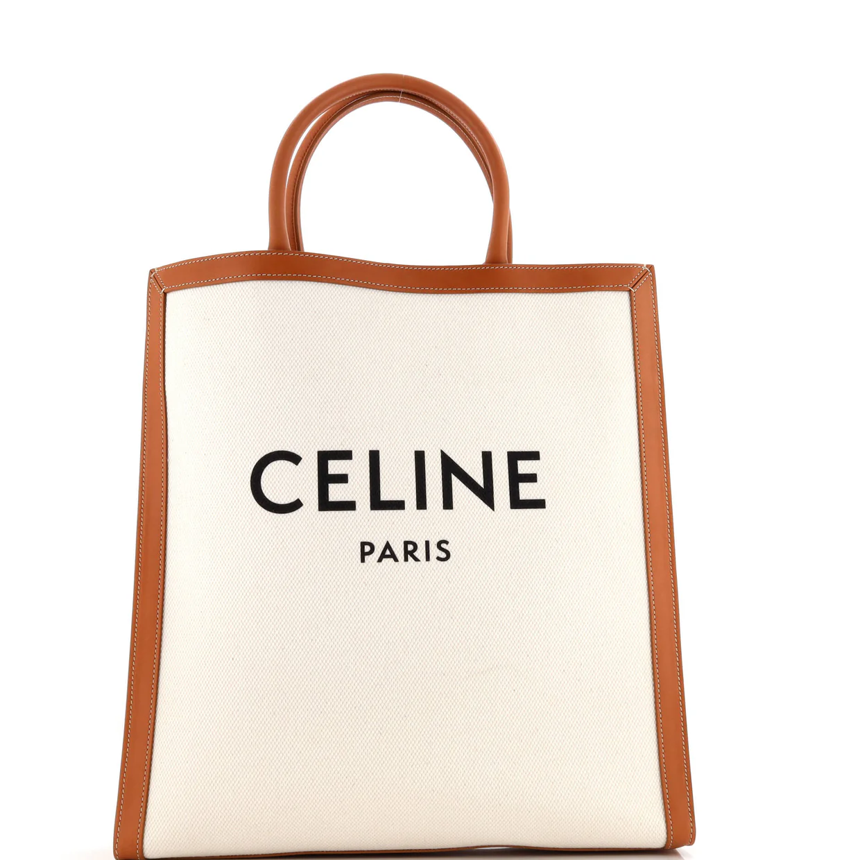 Vertical Cabas Tote Canvas with Leather Large - Deep Luxury