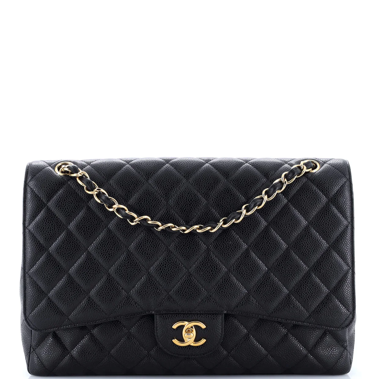 Vintage Classic Single Flap Bag Quilted Caviar Maxi - Deep Luxury