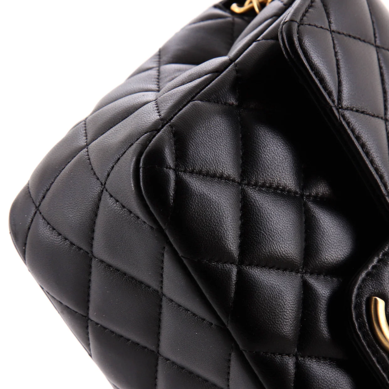 Casino Royale Charms Square Flap Bag Quilted Lambskin with Enamel Small - Deep Luxury