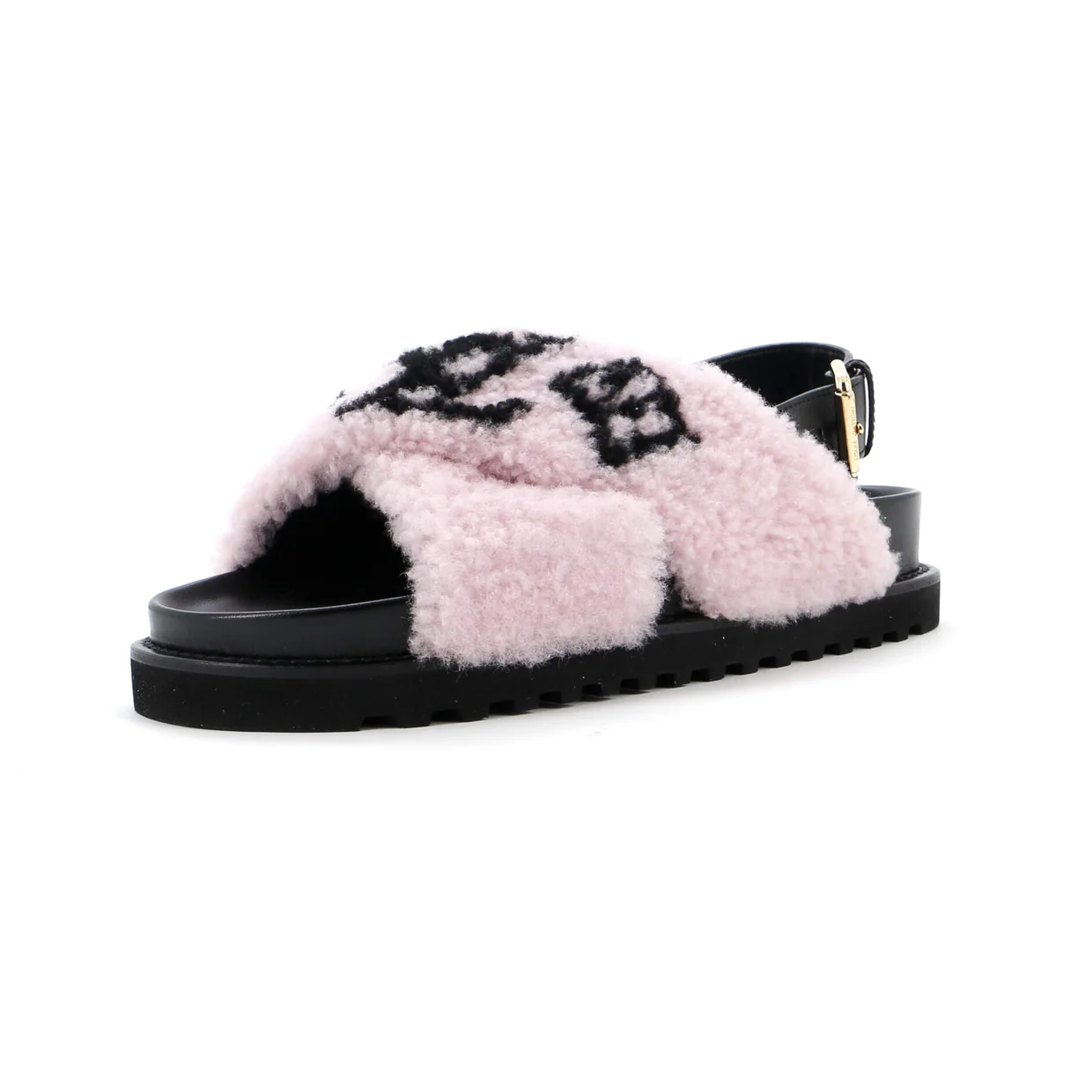 Women's Paseo Comfort Slide Slingback Sandals Shearling with Leather - Deep Luxury