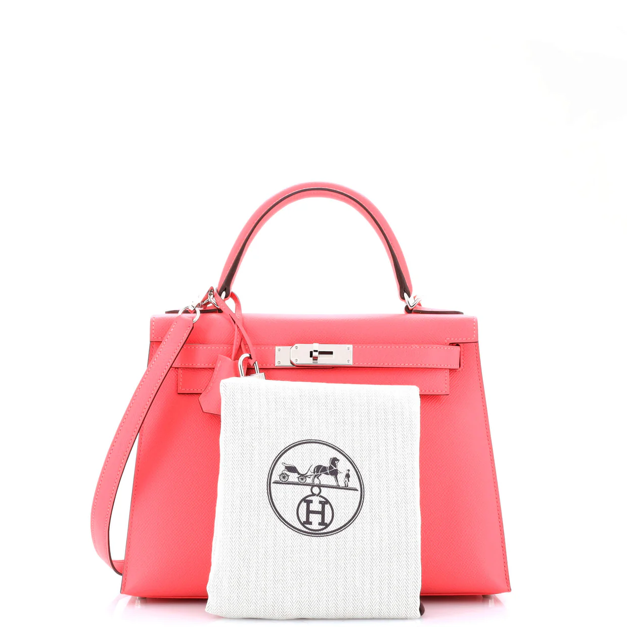 Kelly Handbag Rose Azalée Epsom with Palladium Hardware 28 - Deep Luxury