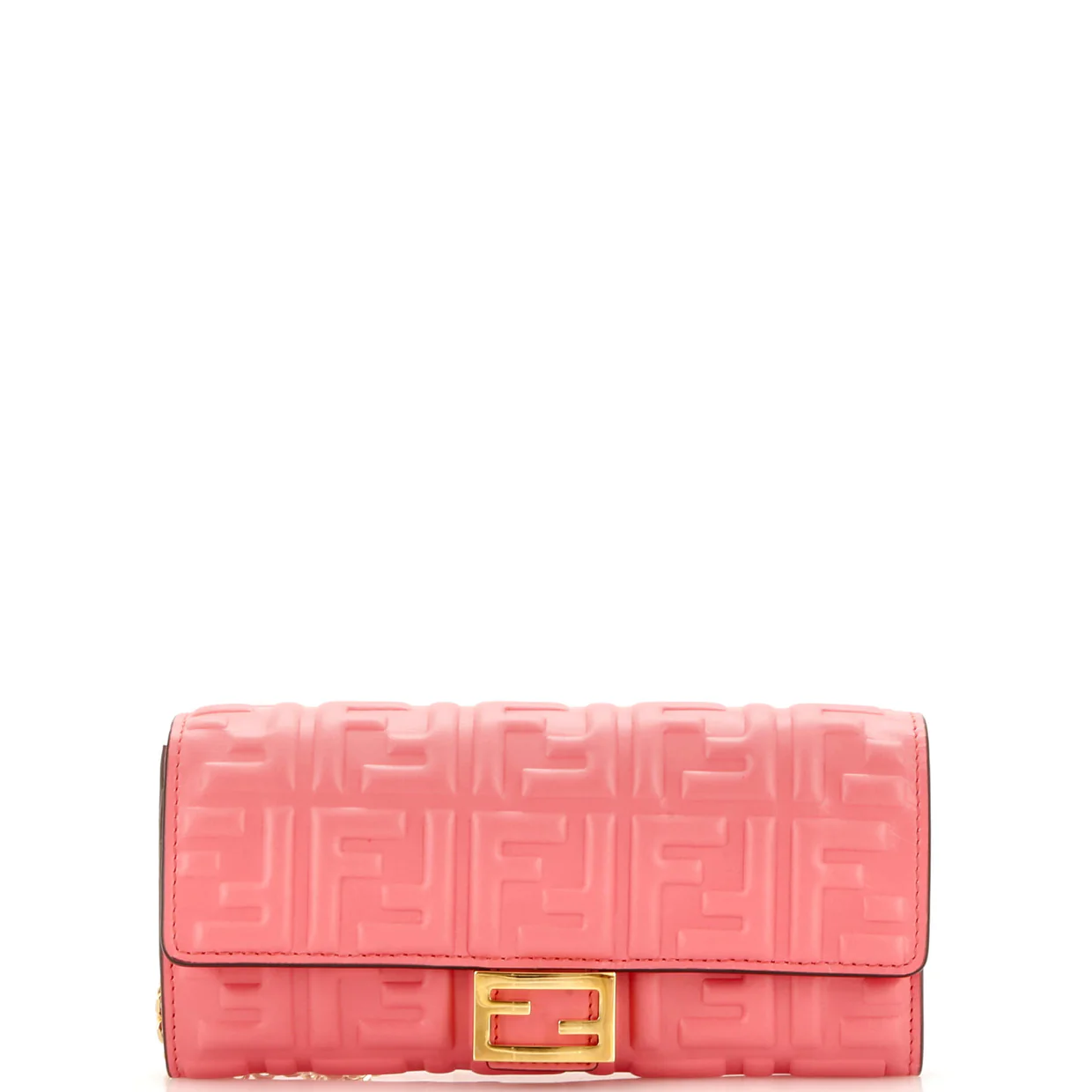 Baguette Continental Wallet on Chain Zucca Embossed Leather - Deep Luxury