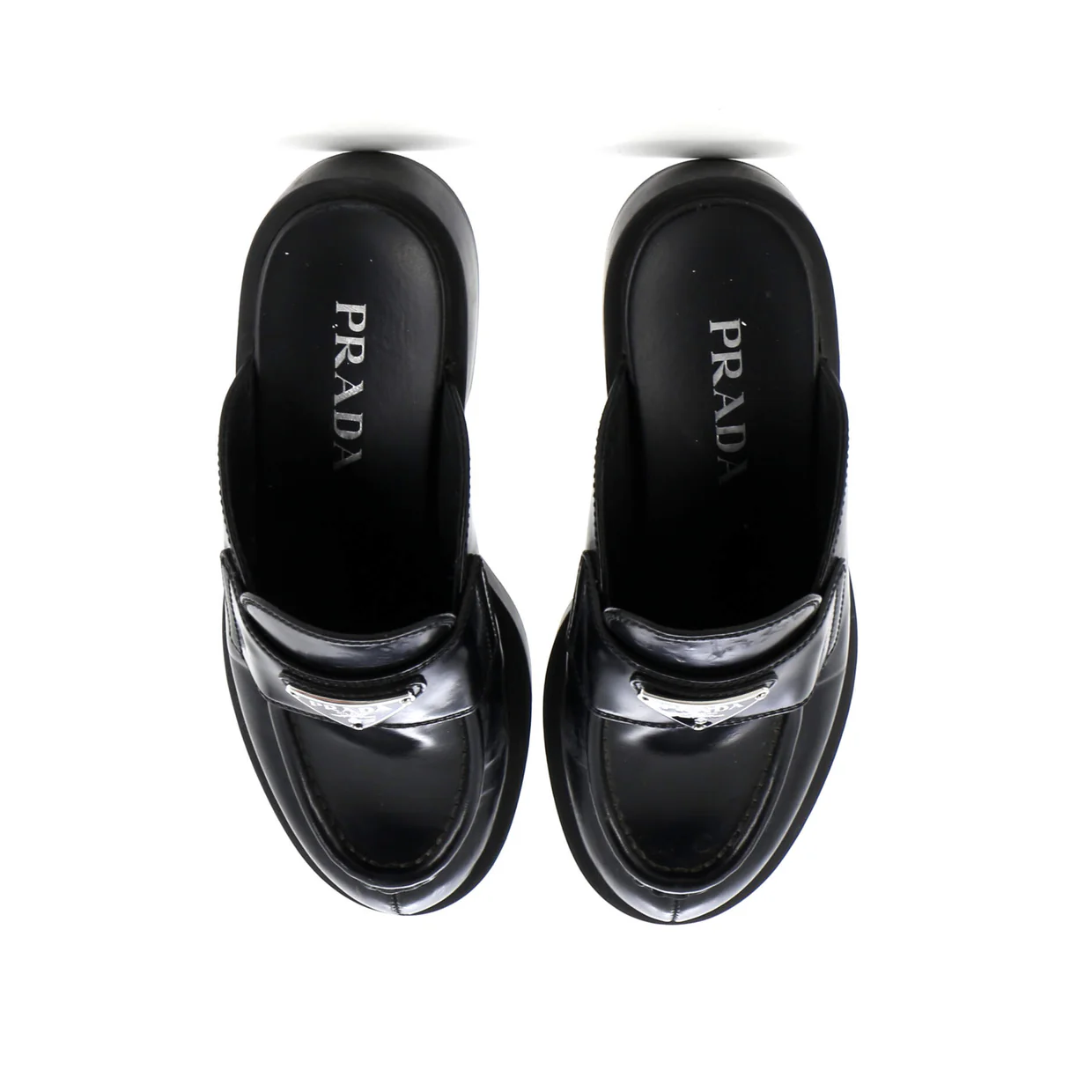 Women's Triangle Logo Slide Mules Leather - Deep Luxury