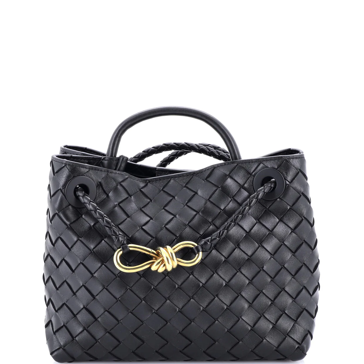 Andiamo Top Handle Bag Intrecciato Nappa Small - Deep Luxury