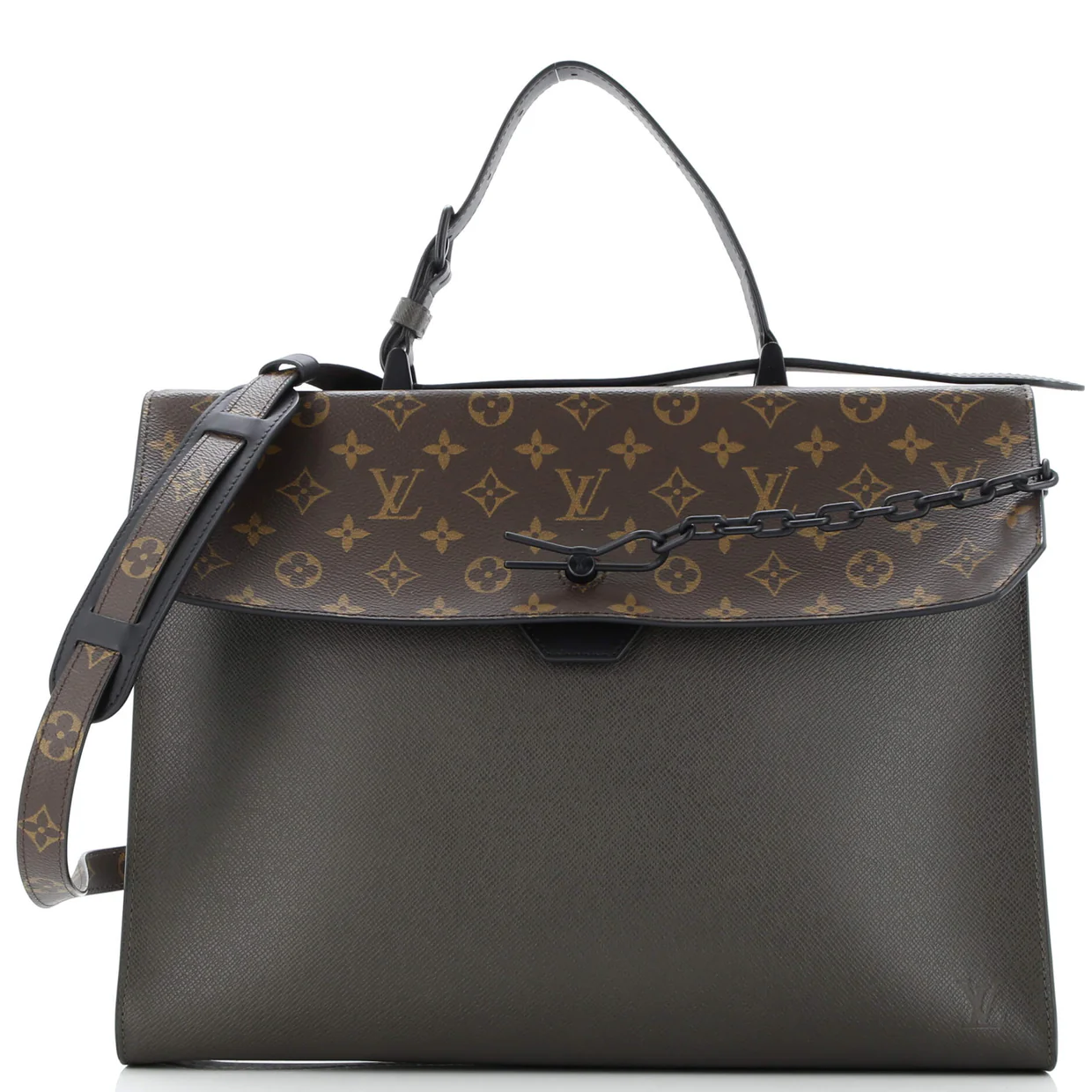 Robusto Briefcase Monogram Canvas and Taiga Leather - Deep Luxury