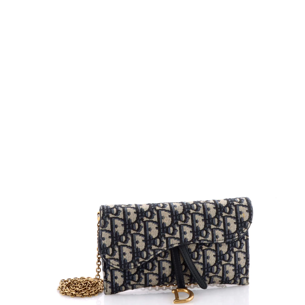 Saddle Chain Wallet Oblique Canvas - Deep Luxury